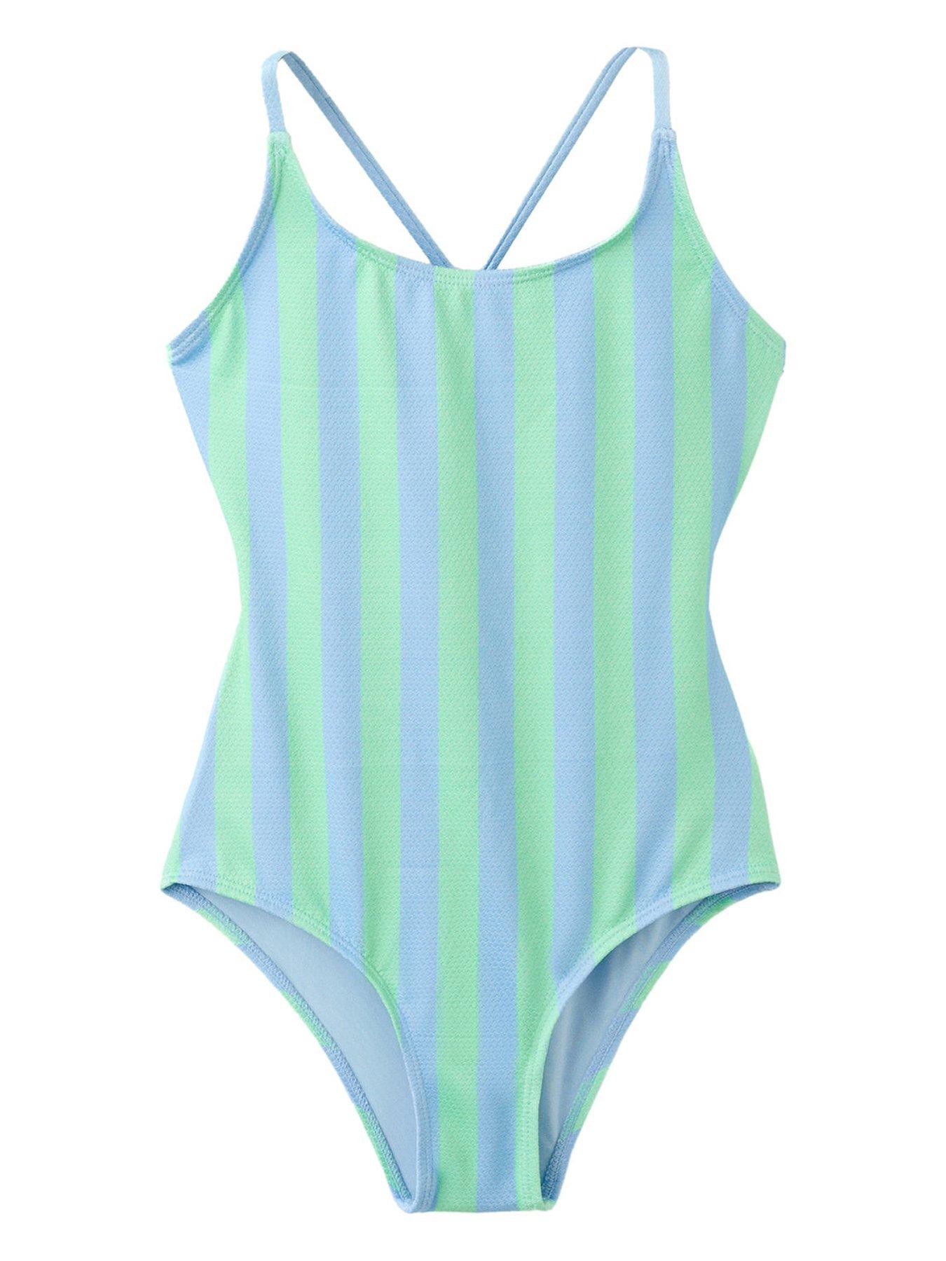 Mango Girls Stripe Swimsuit - Blue