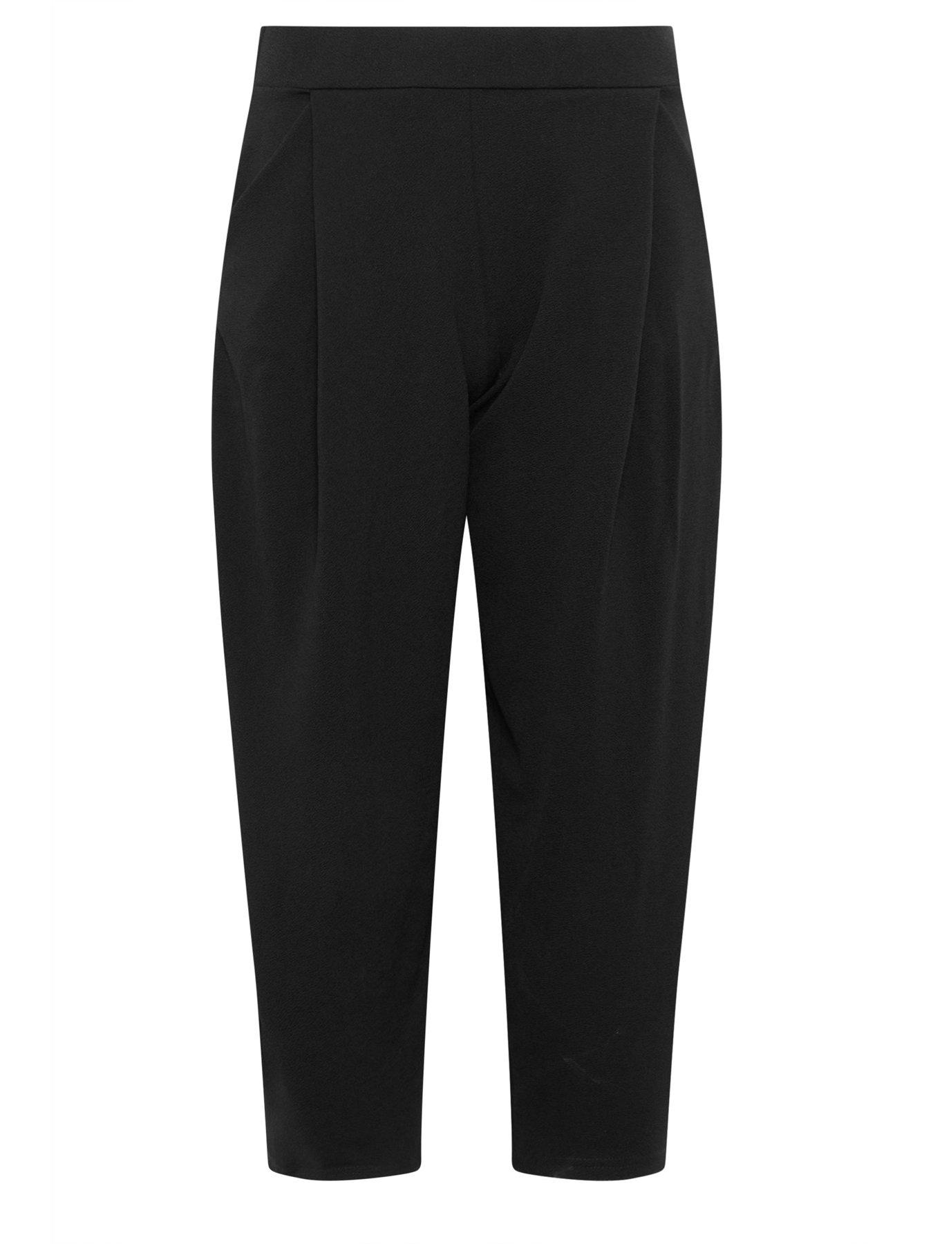  image of pixiegirl-petite-textured-barrel-trousers-black