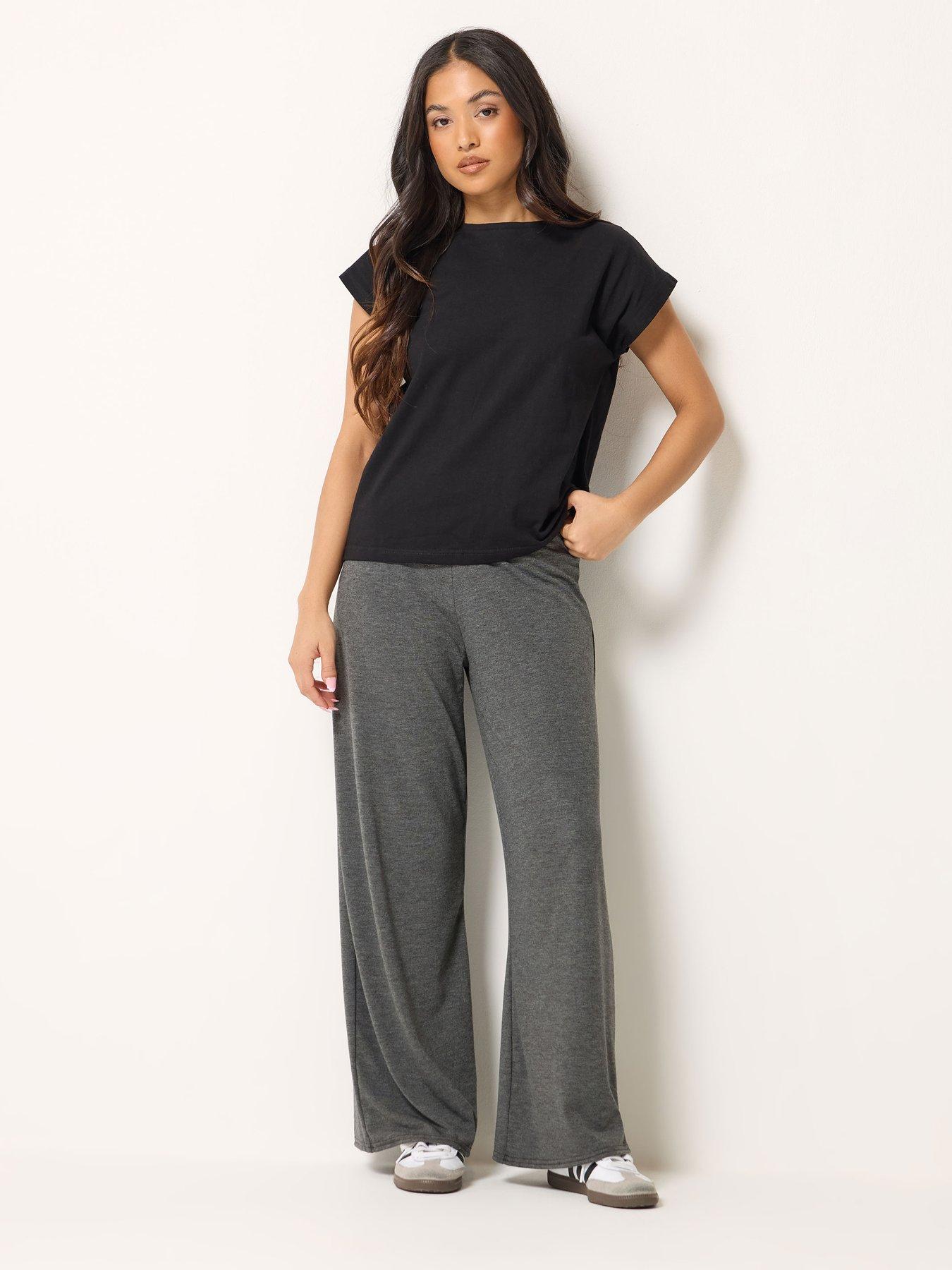 Image 3 of 5 of PixieGirl Petite Wide Leg Trousers - Grey