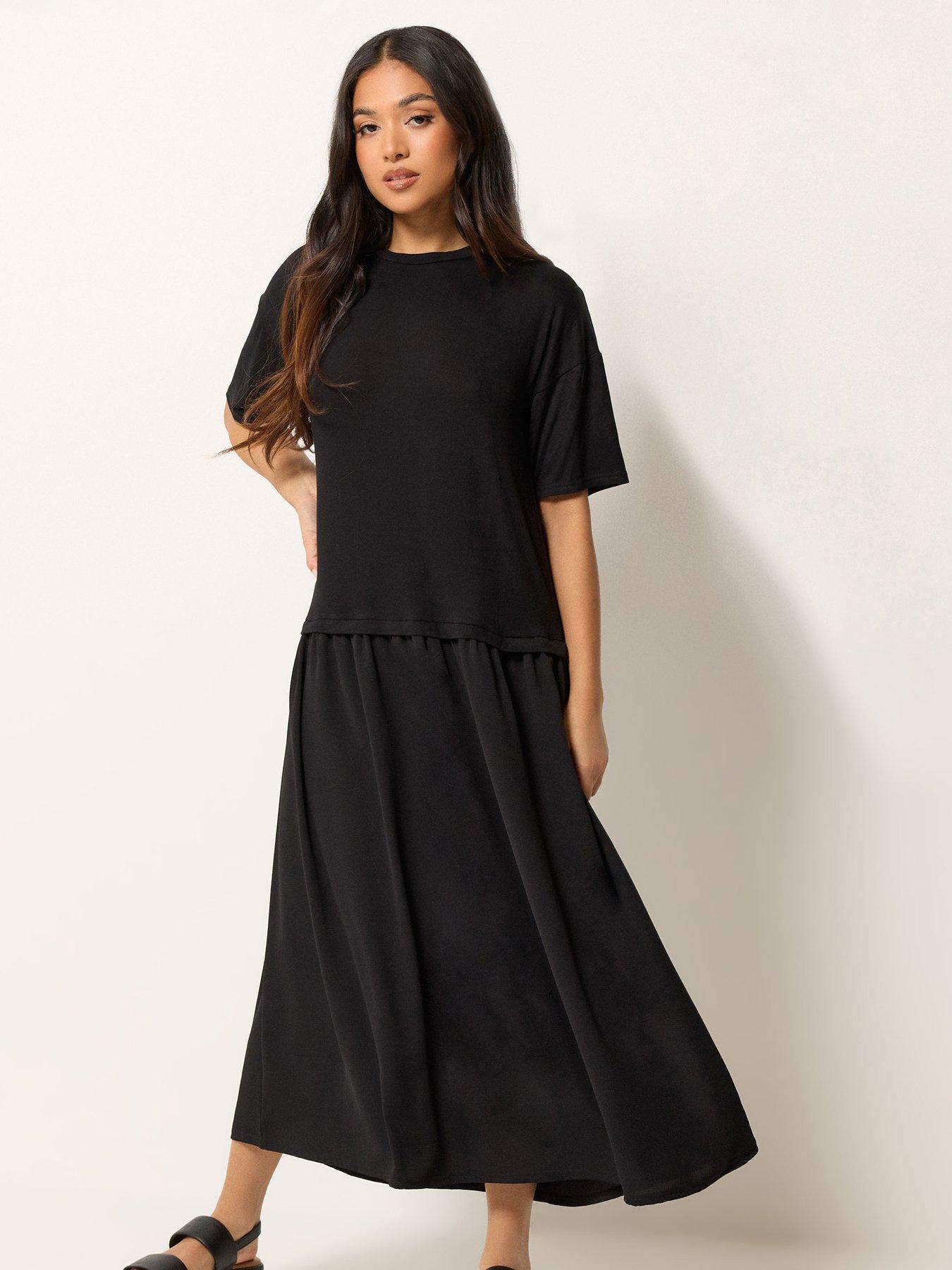 pixiegirl-petite-drop-waist-maxi-dress-black