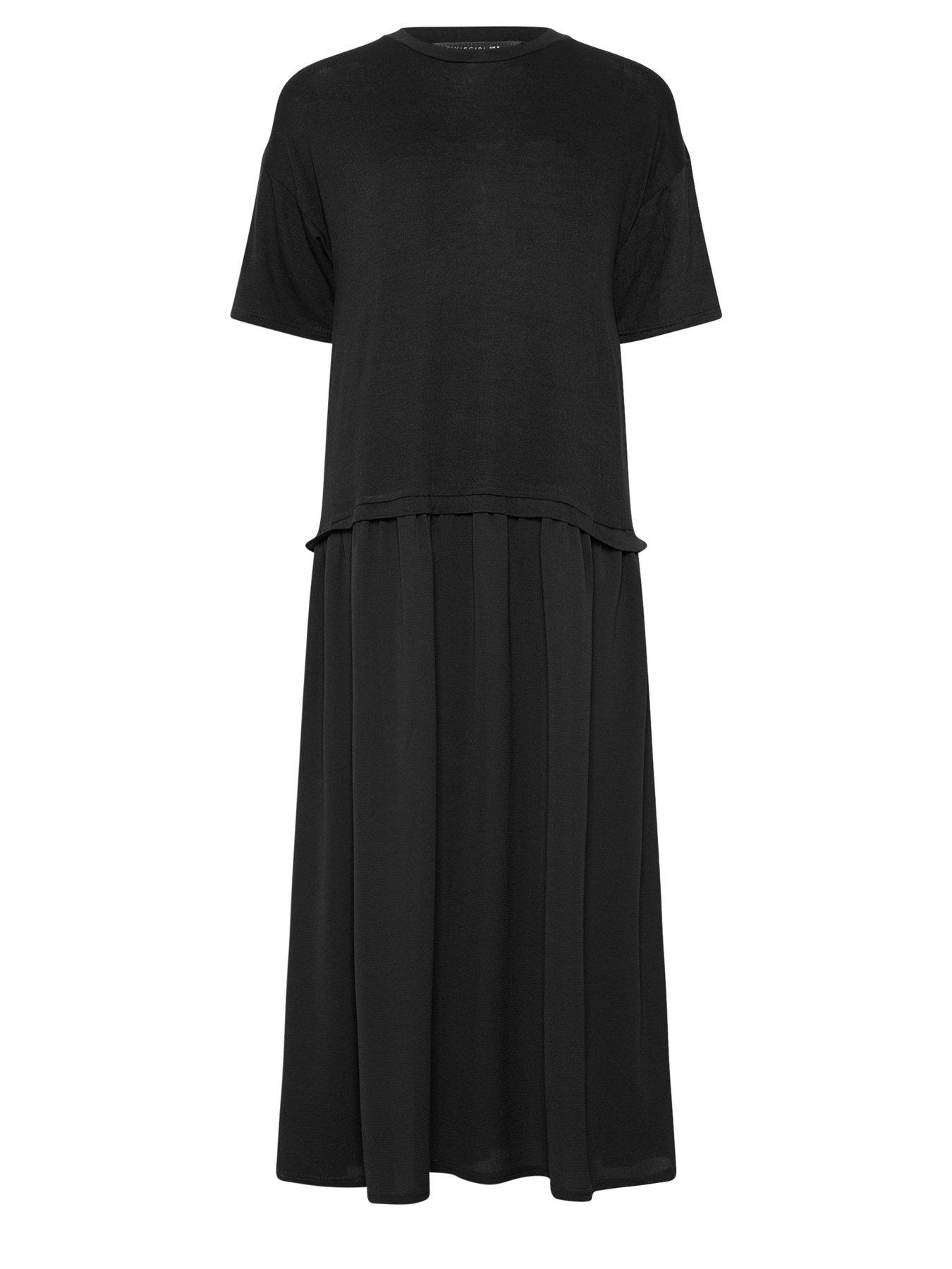 Image 5 of 5 of PixieGirl Petite Drop Waist Maxi Dress - Black