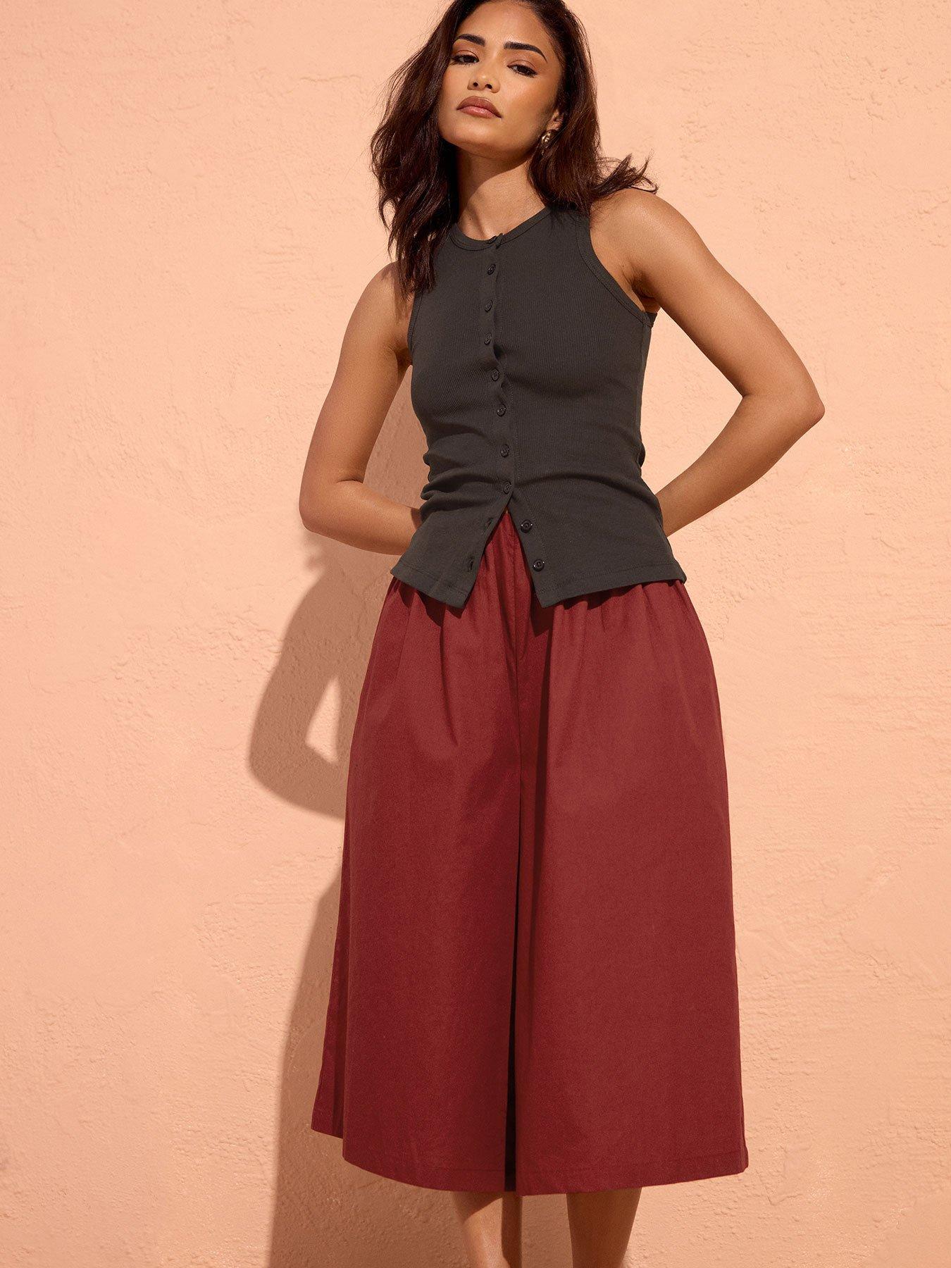 PixieGirl Petite Poplin Culotte - Red