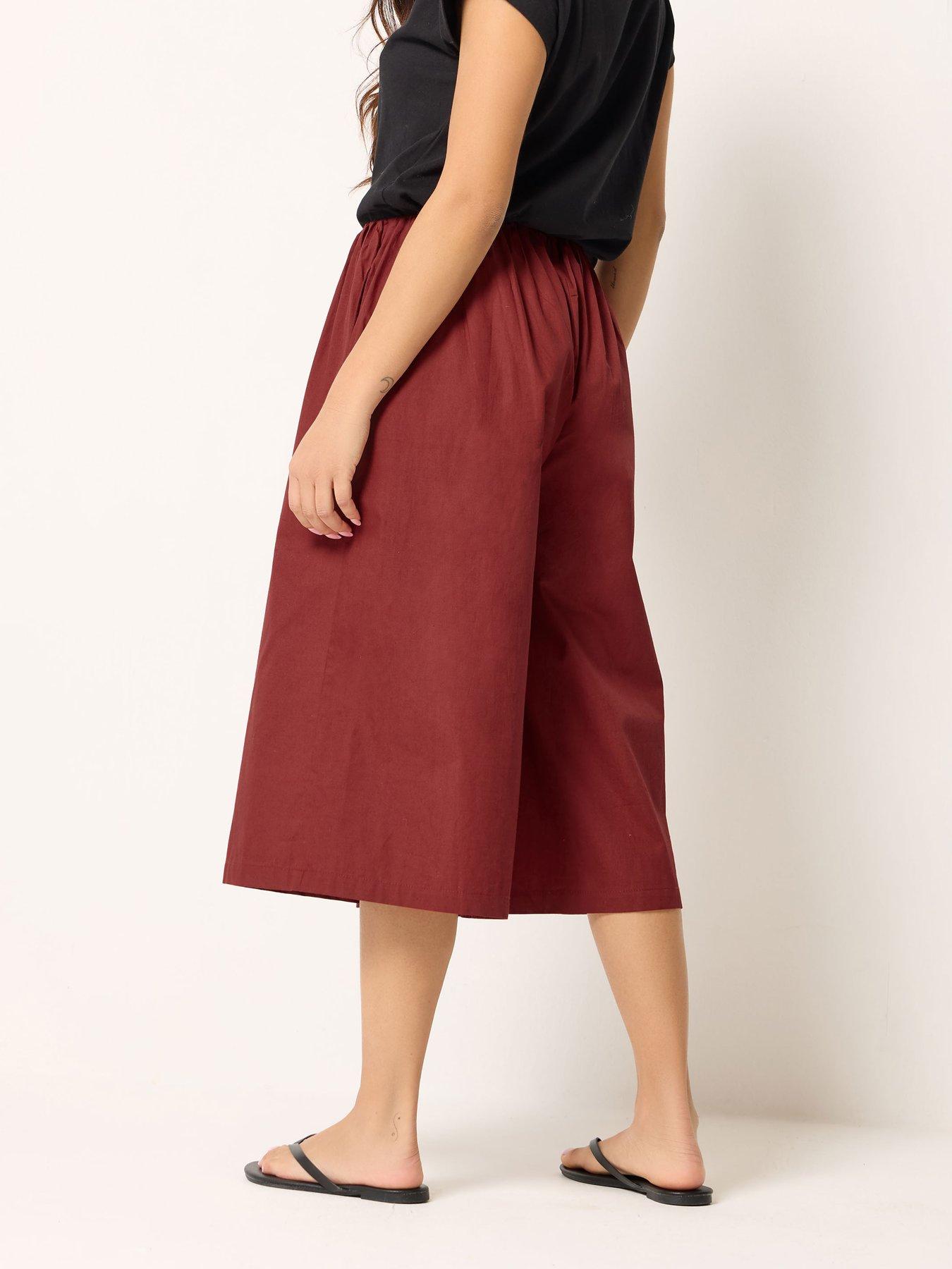 Image 2 of 6 of PixieGirl Petite Poplin Culotte - Red