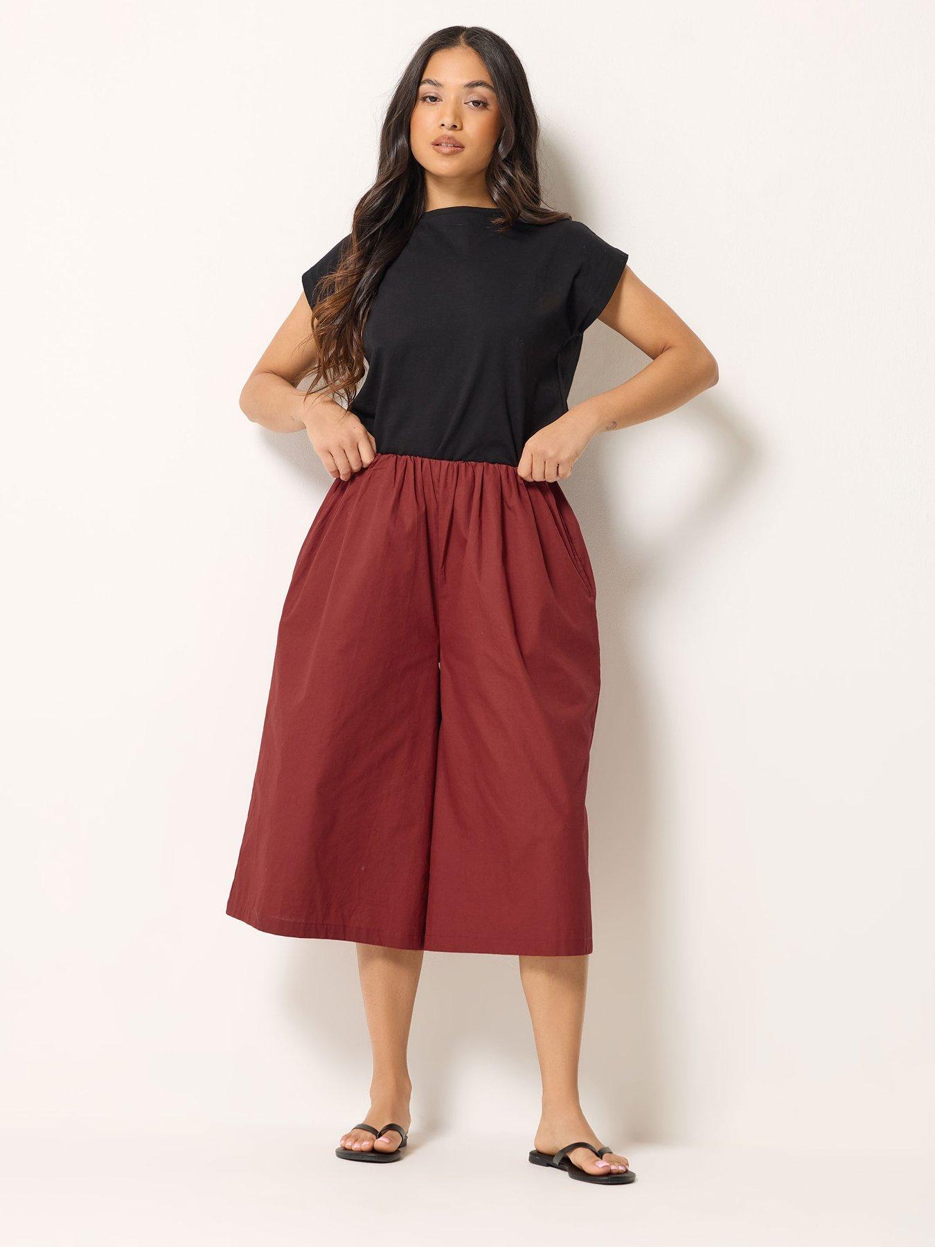 Image 3 of 6 of PixieGirl Petite Poplin Culotte - Red