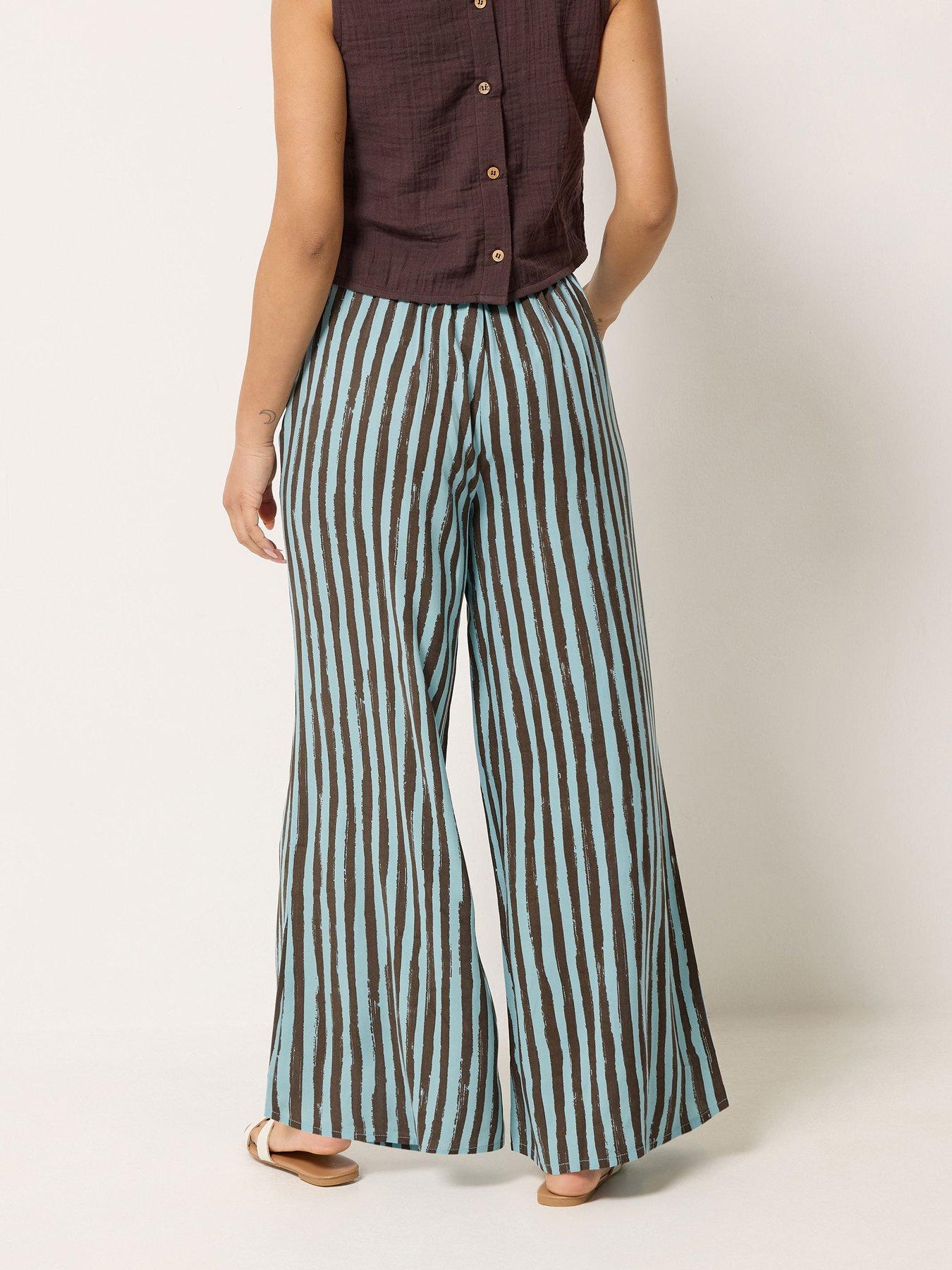 Image 2 of 4 of PixieGirl Petite Stripe Palazzo Trousers