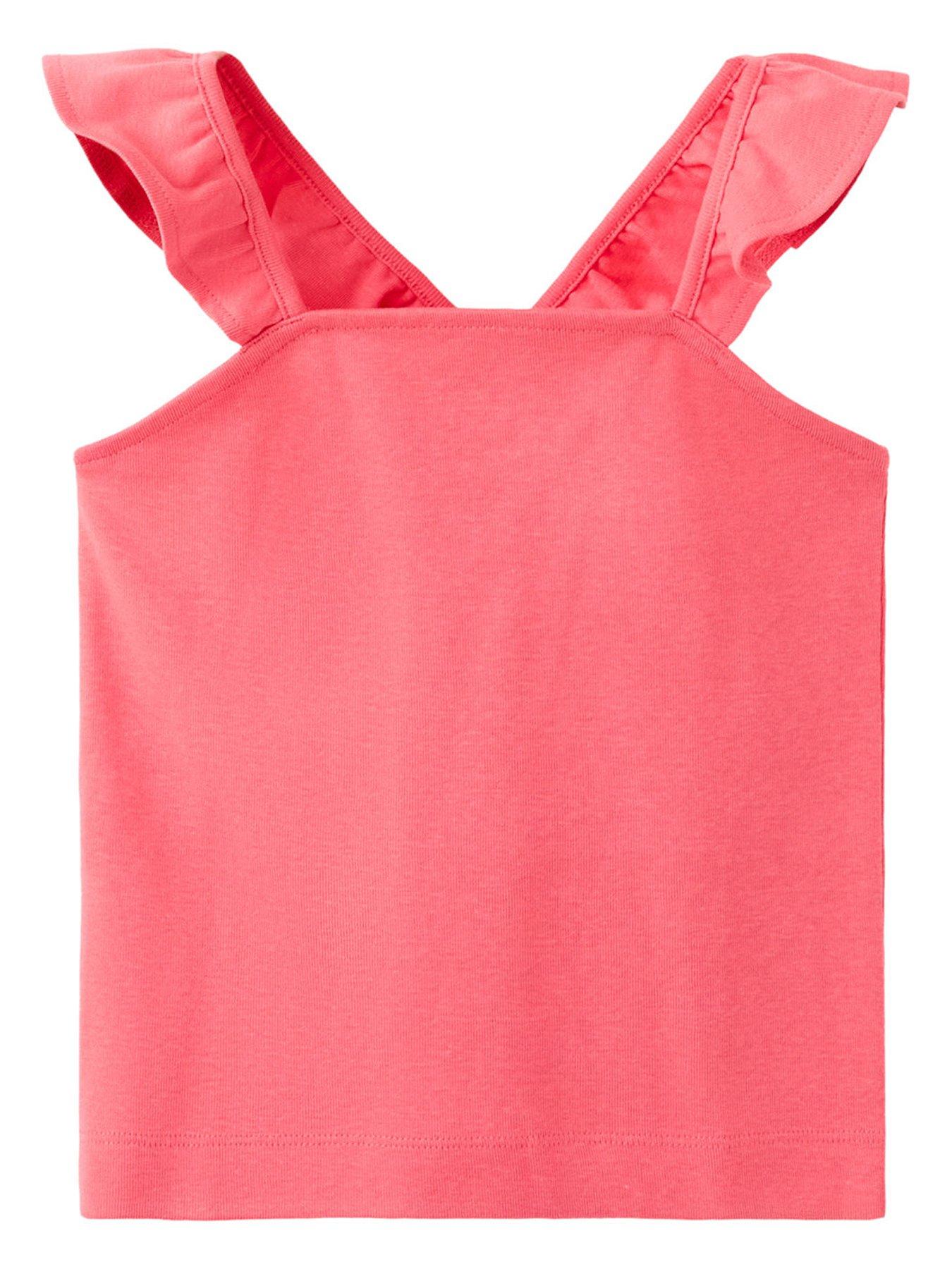 Mango Girls Frill Strap Vest Top - Pink