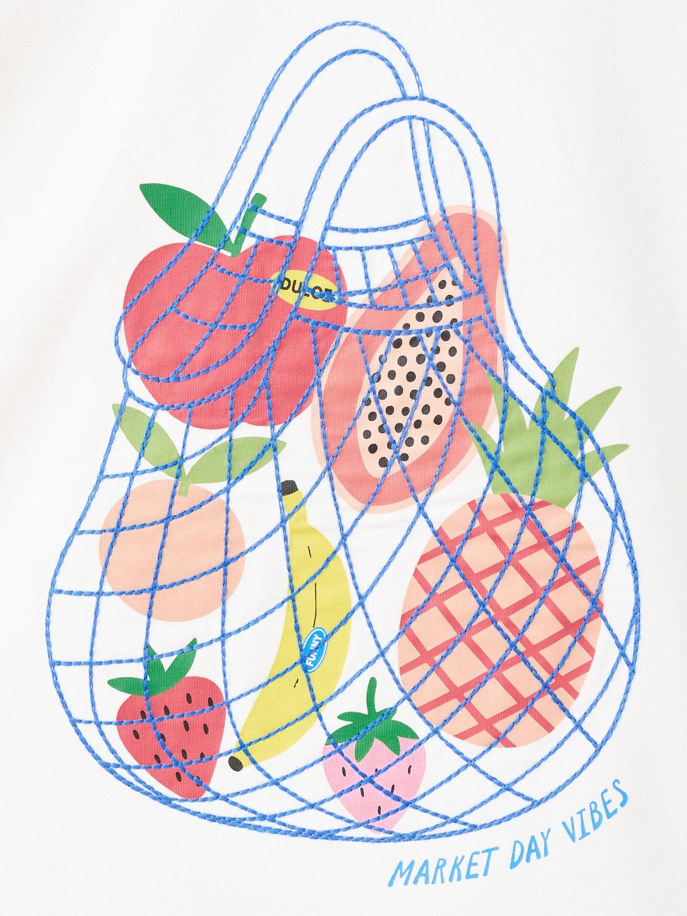 Image 3 of 4 of Mango Girls Fruit T-shirt - Light Cream