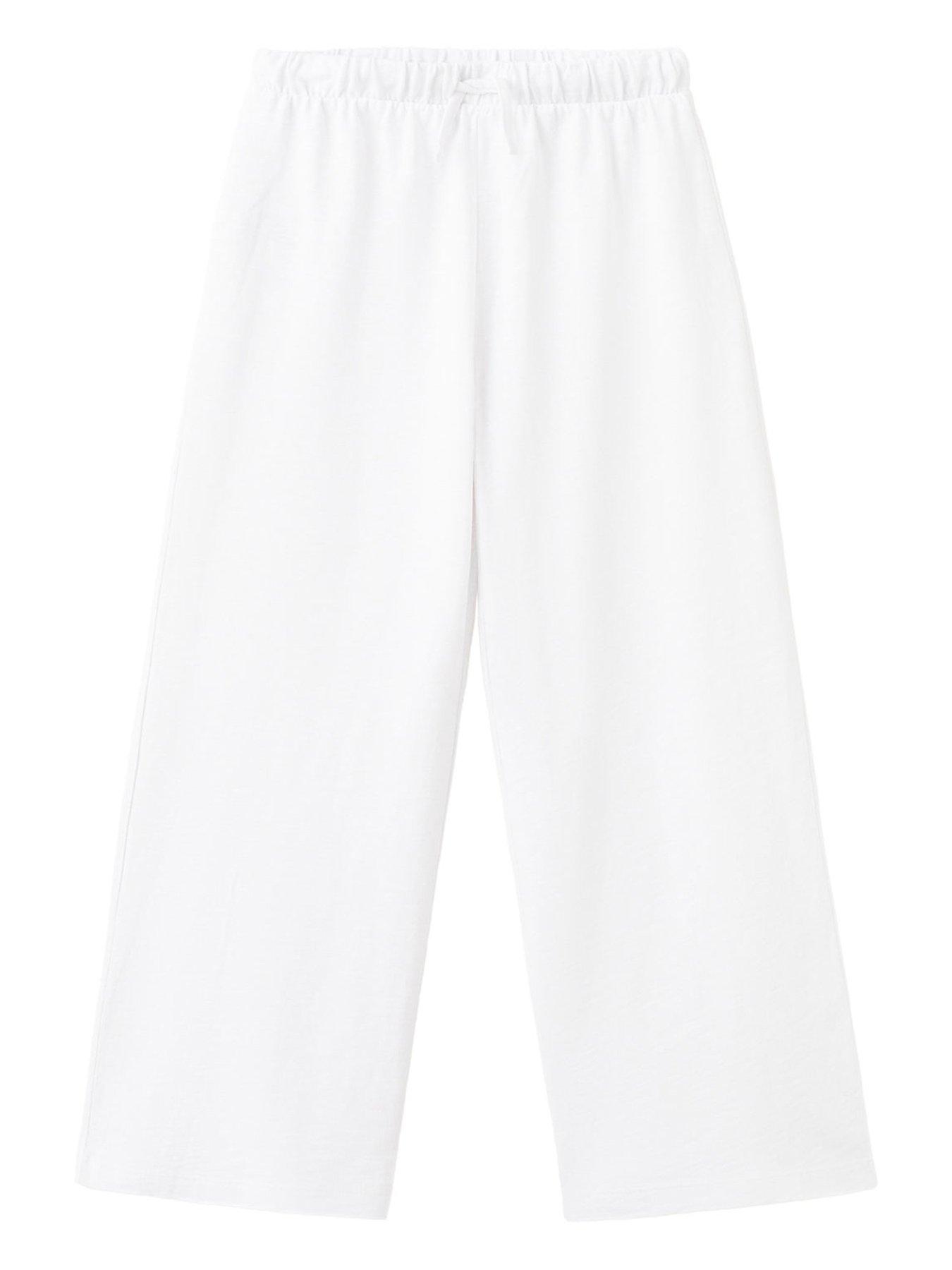 Mango Girls Jersey Trousers - White