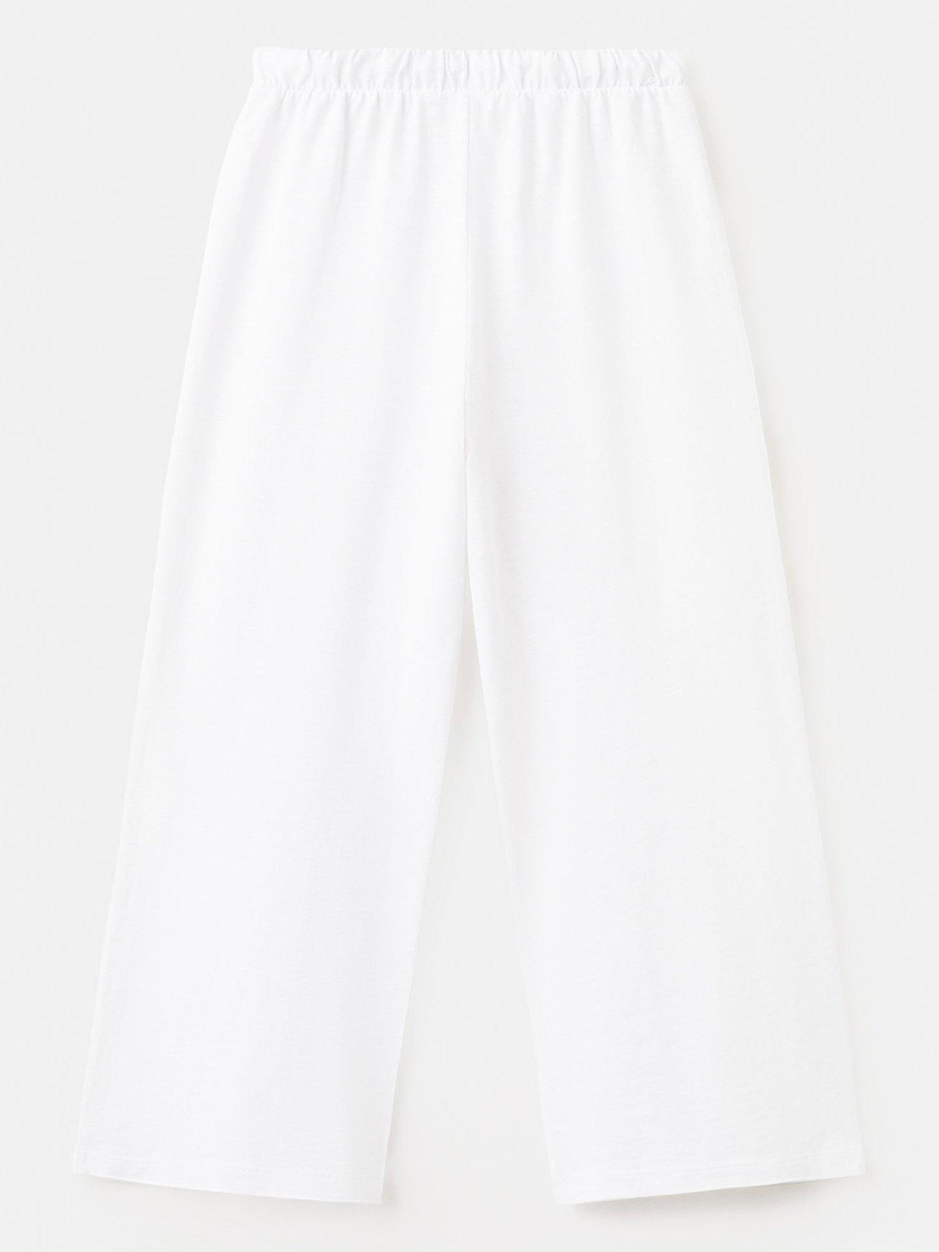 Image 2 of 4 of Mango Girls Jersey Trousers - White