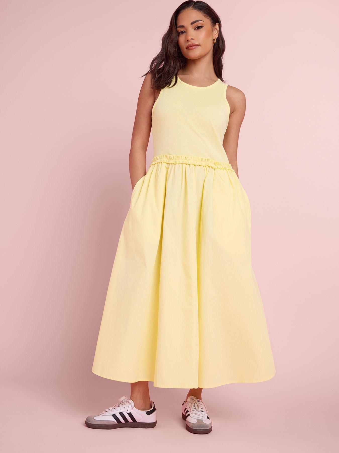 PixieGirl Petite Sleeveless Mixed Ruffle Seam Dress