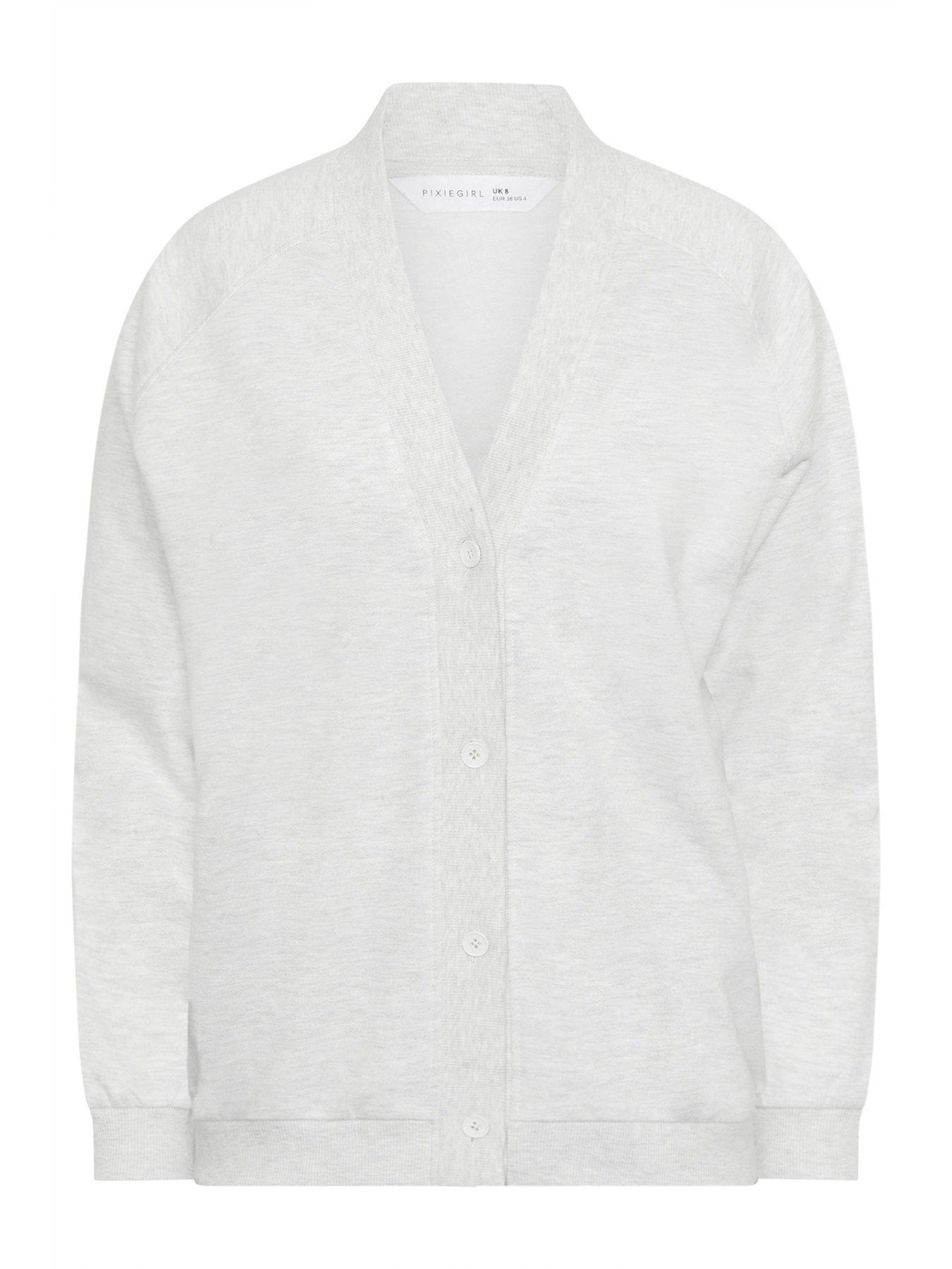 Image 5 of 5 of PixieGirl Petite Sweat Cardigan - Grey