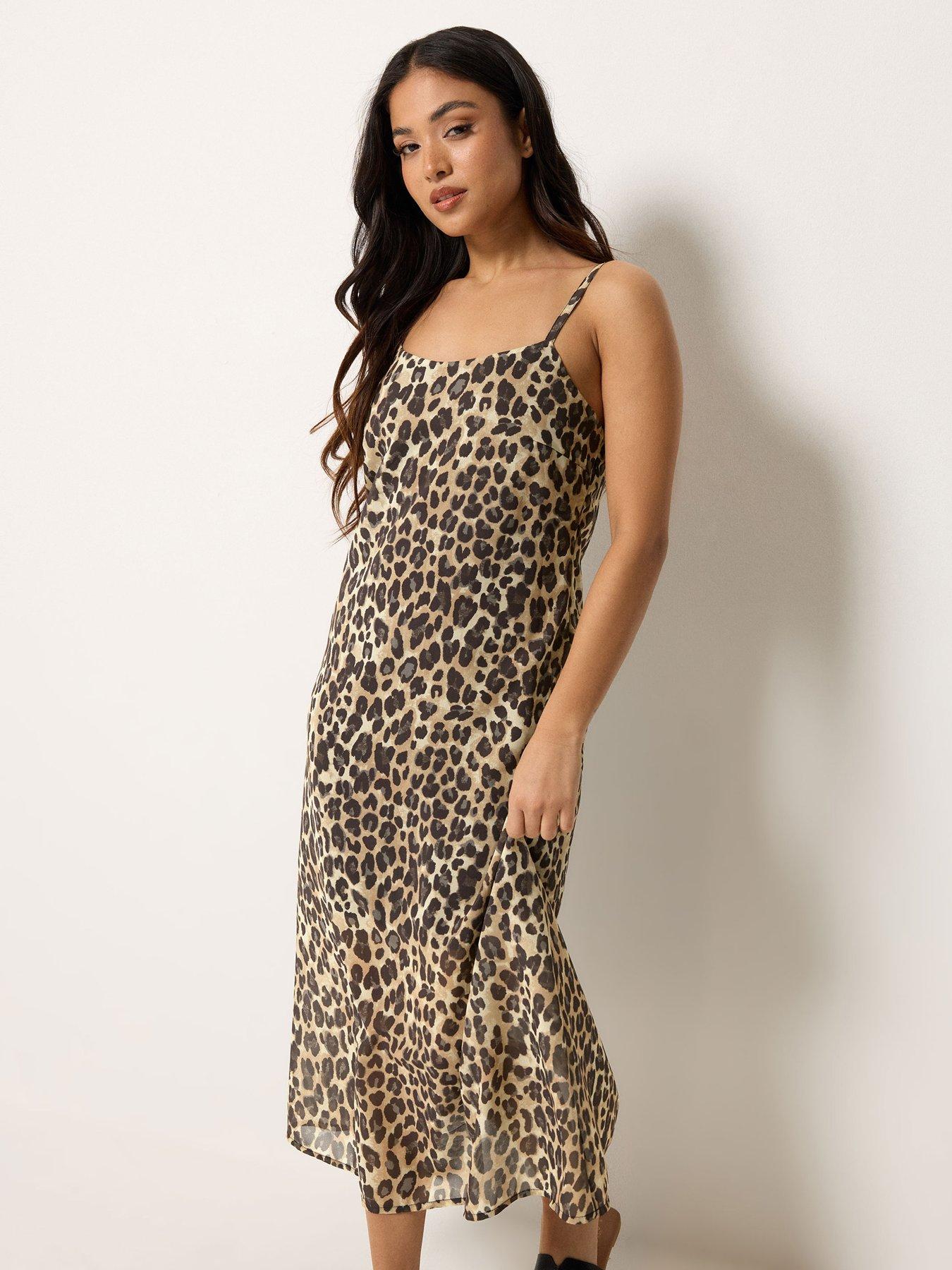 PixieGirl Petite Animal Print Layered Maxi Dress