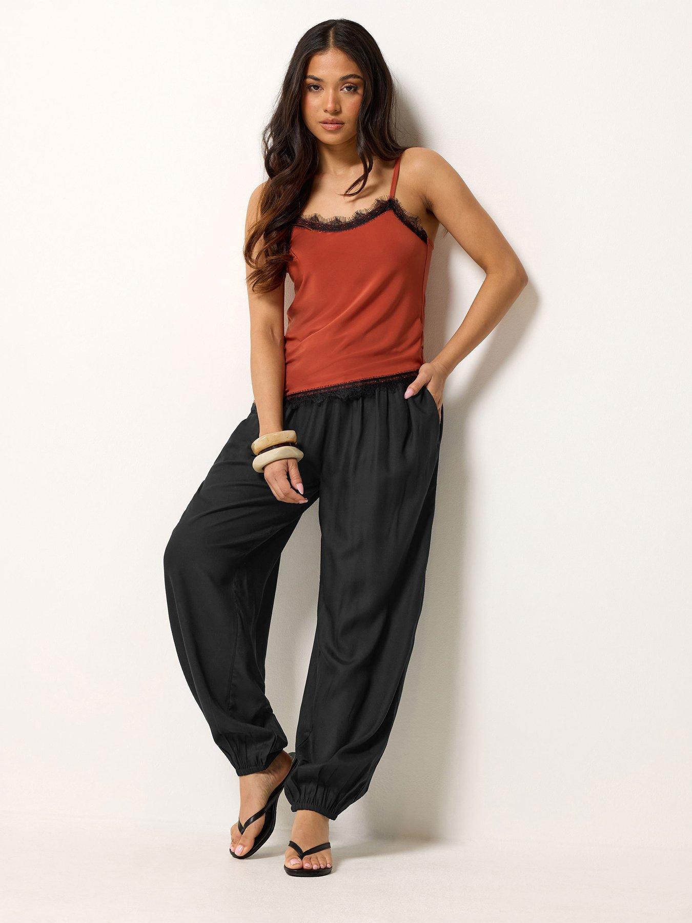 Image 1 of 4 of PixieGirl Petite Harem Trousers - Black