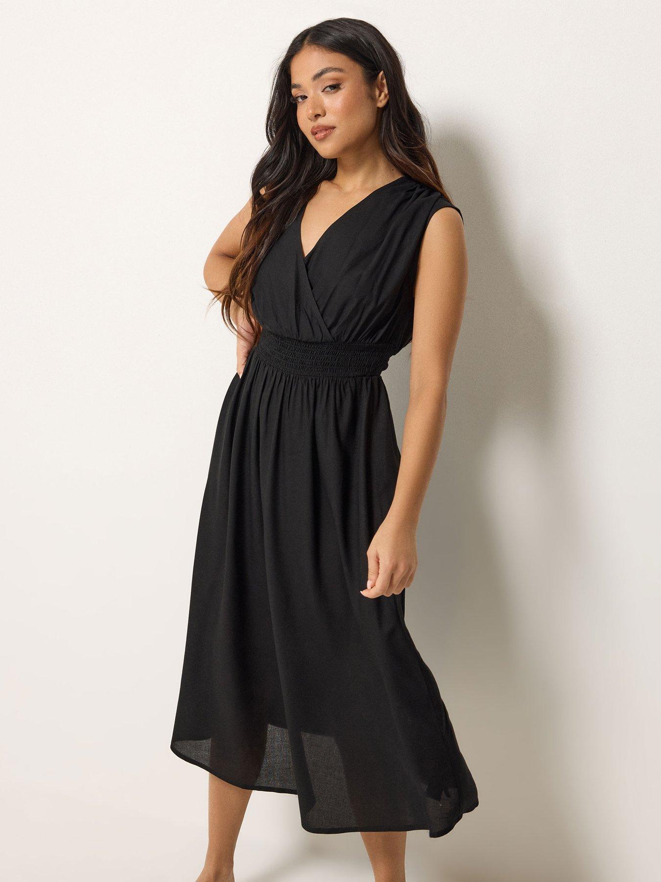 PixieGirl Petite Wrap Front Midi Dress