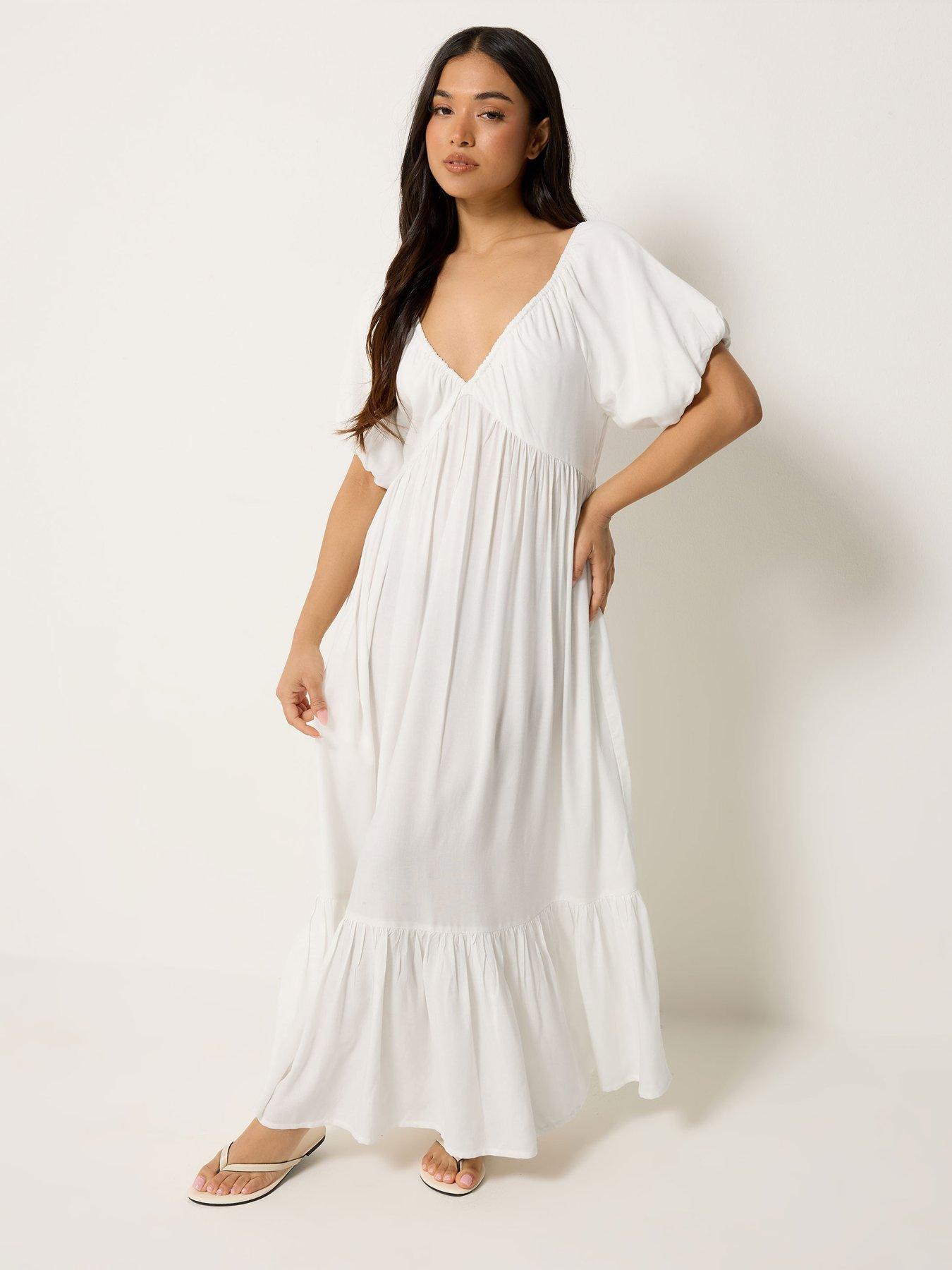 PixieGirl Petite Dip Dye Maxi Dress - Brown
