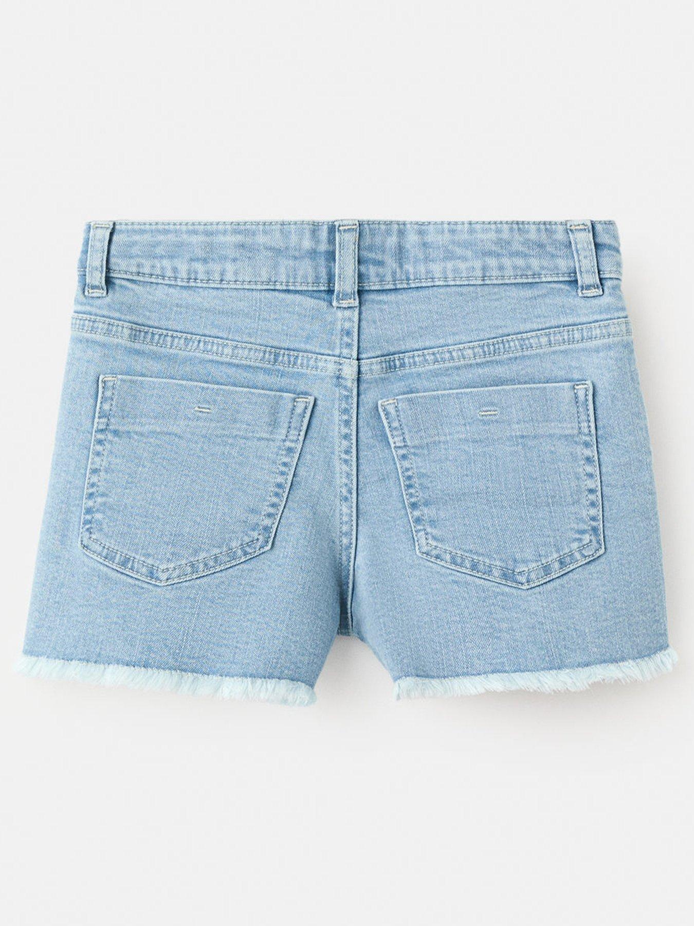 Image 2 of 4 of Mango Girls Button Front Denim Shorts - Blue