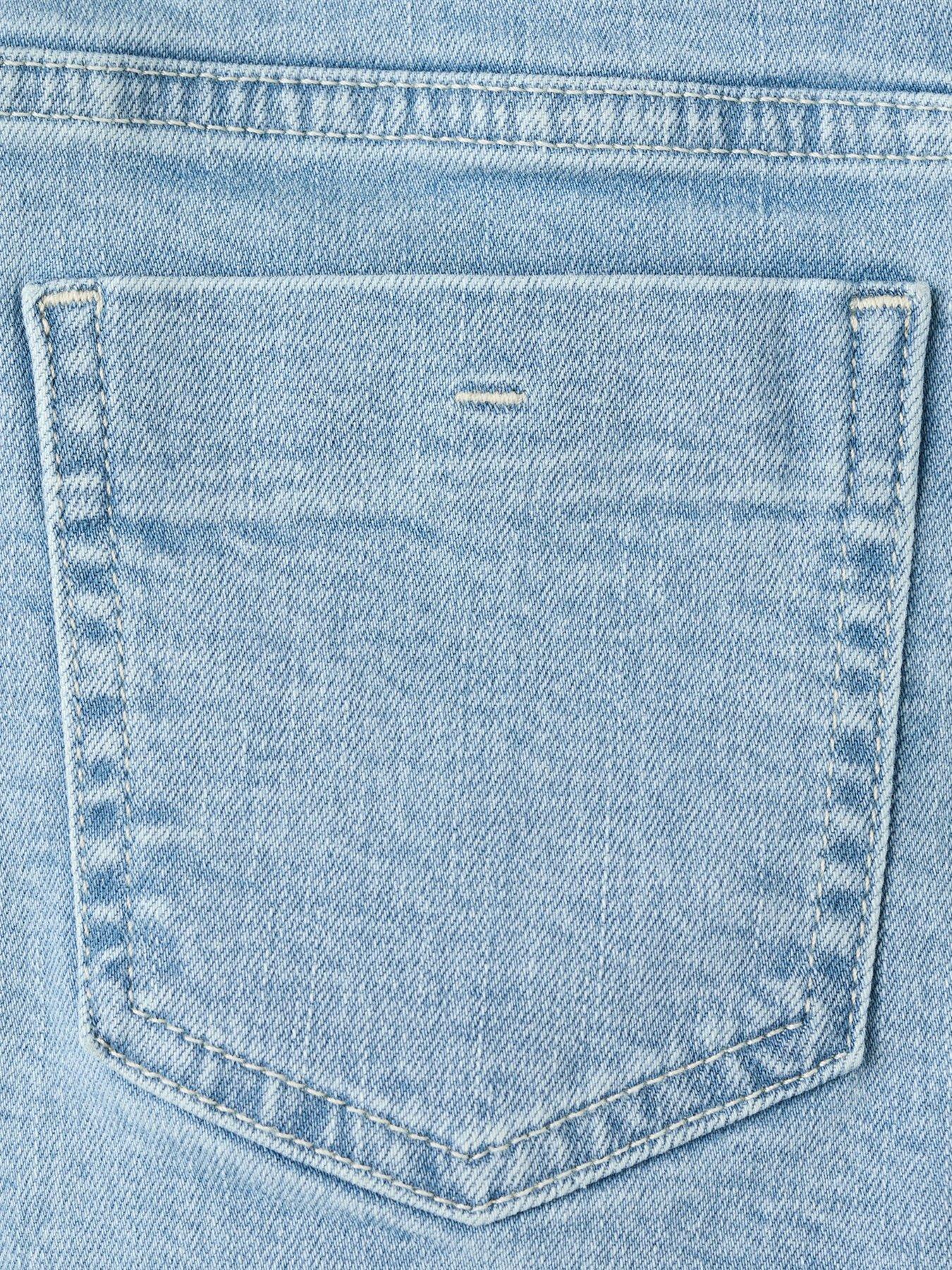 Image 4 of 4 of Mango Girls Button Front Denim Shorts - Blue