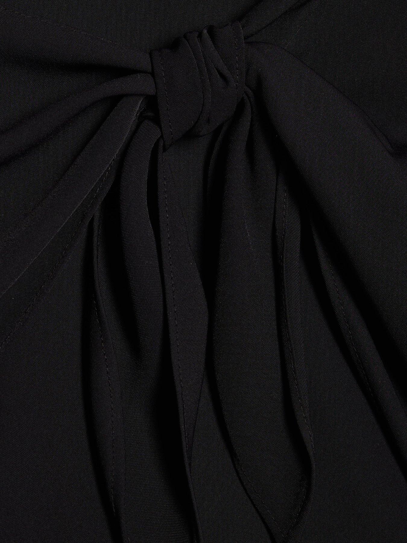Image 5 of 5 of River Island Tie Front Skort - Black