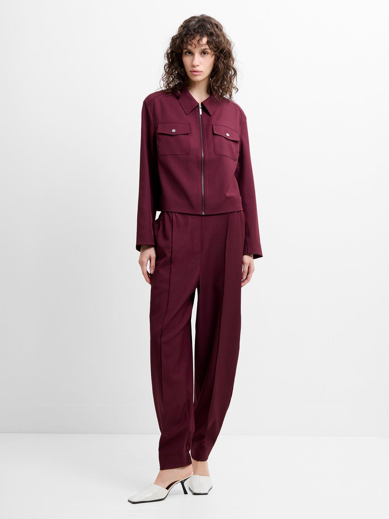  image of french-connection-structured-collar-zip-through-suiting-jacket