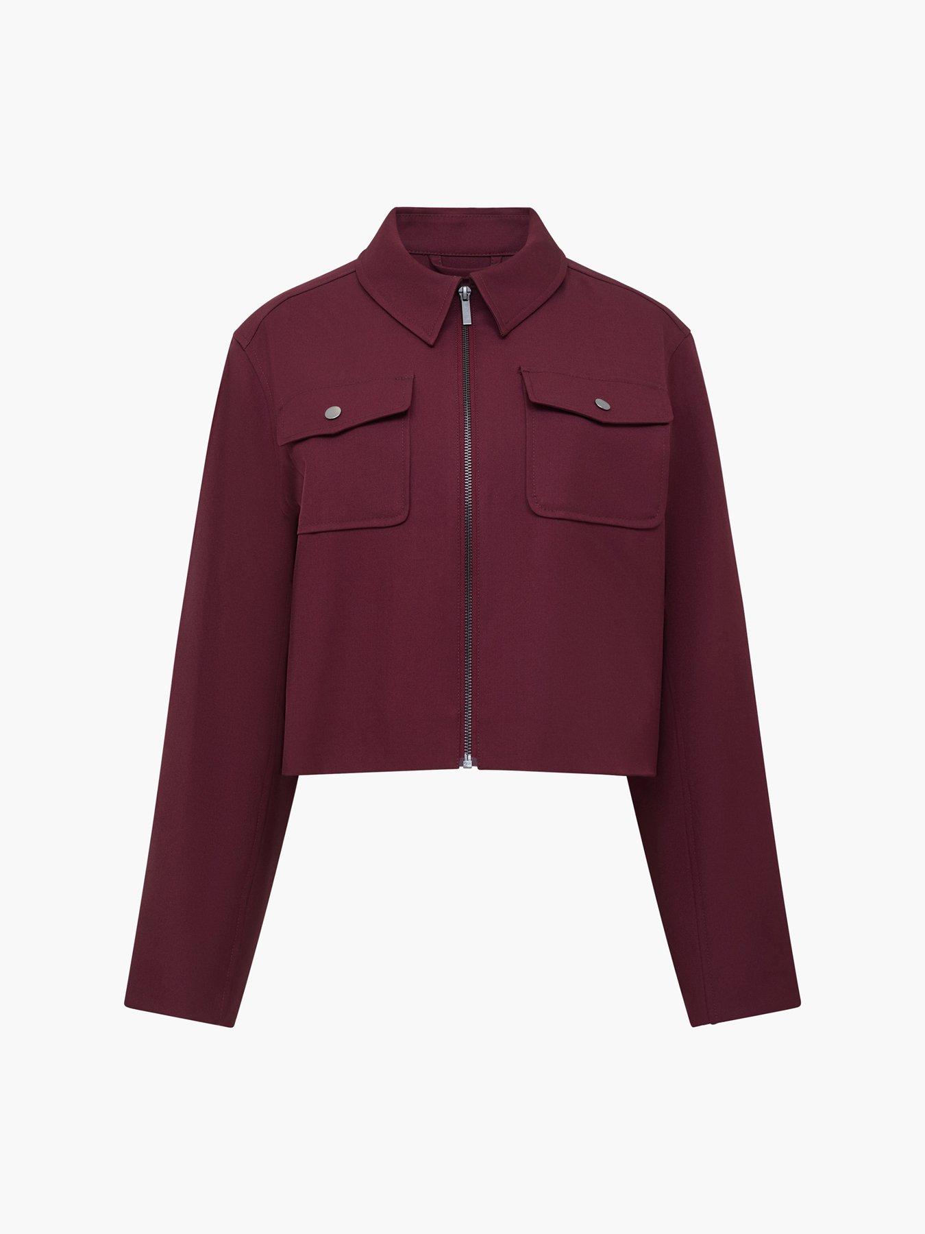  image of french-connection-structured-collar-zip-through-suiting-jacket
