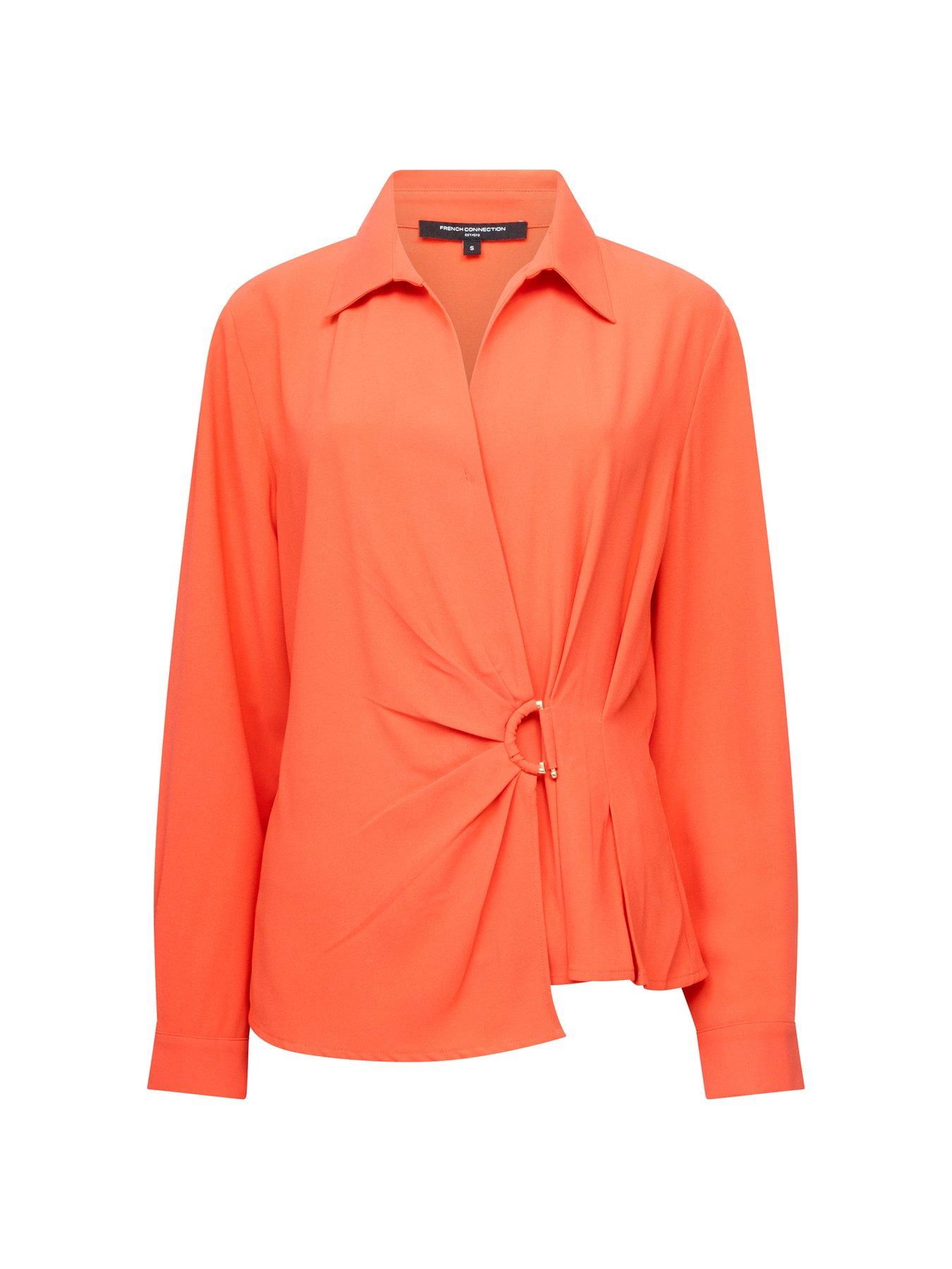 Image 5 of 5 of French Connection V-neck D-ring Wrap Collared Blouse
