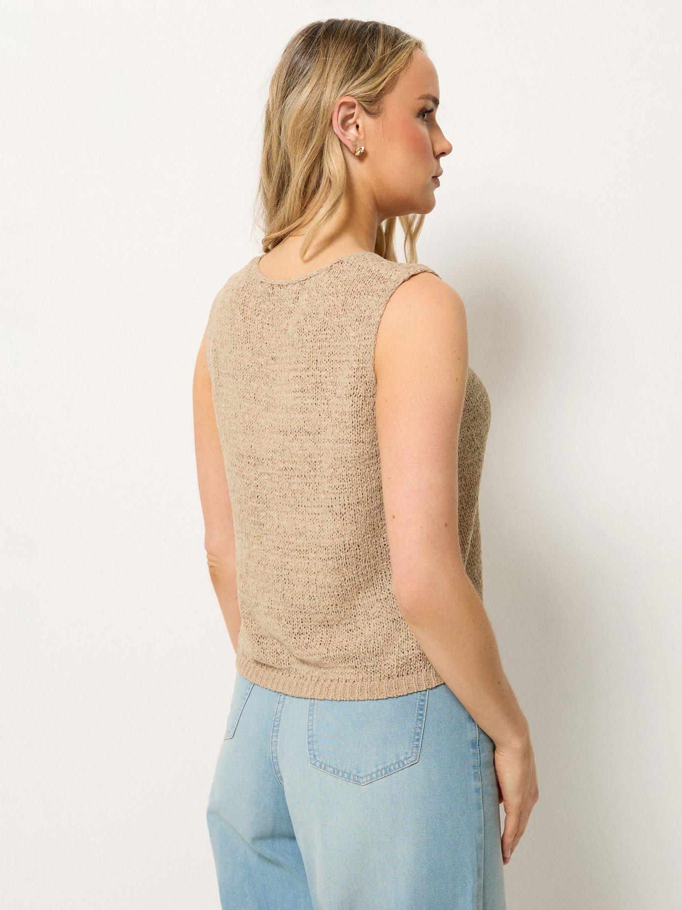 Image 2 of 5 of Long Tall Sally Tape Yarn Vest - Cream