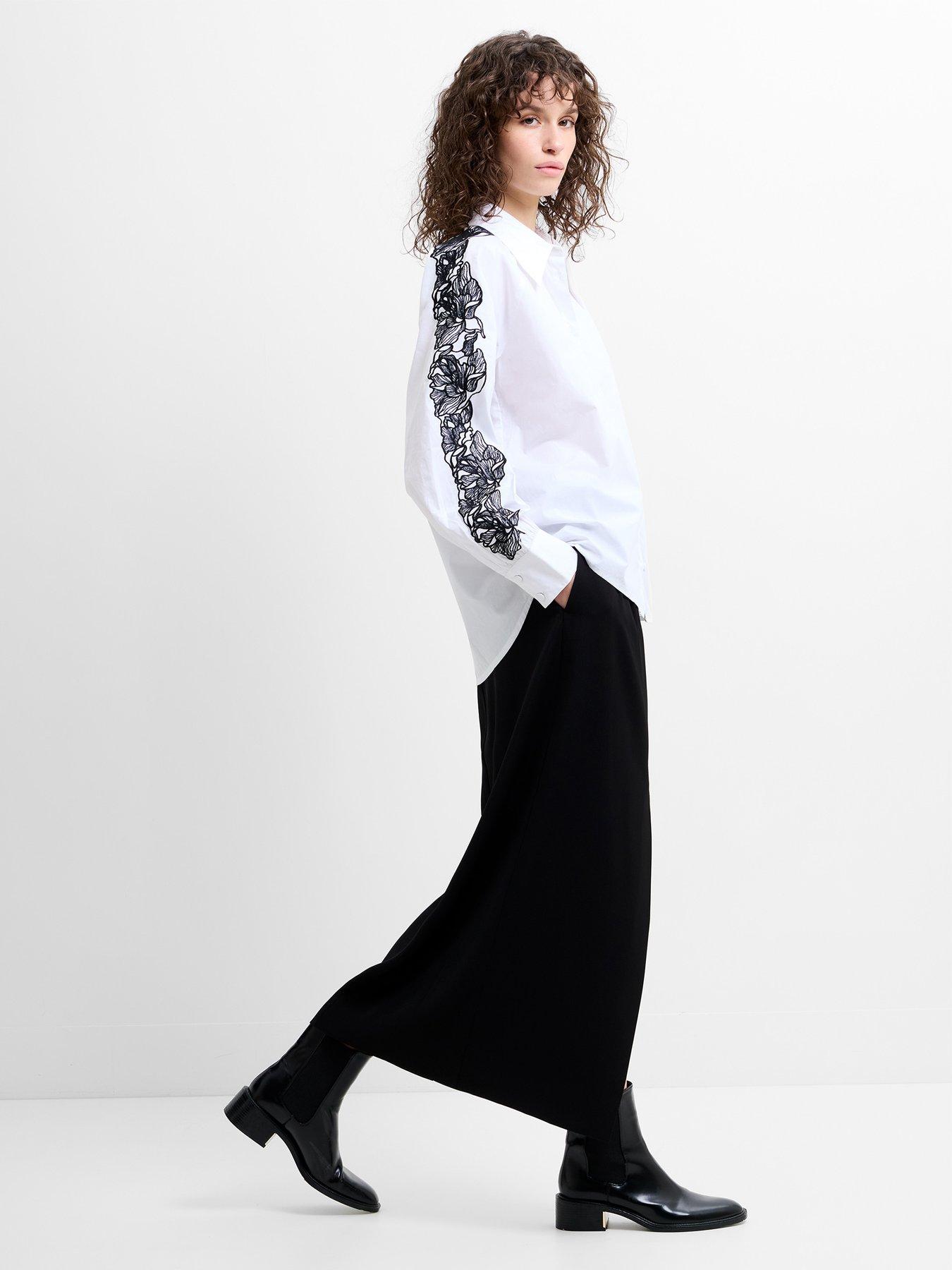stillFront image of french-connection-cotton-embroidered-long-sleeve-button-shirt