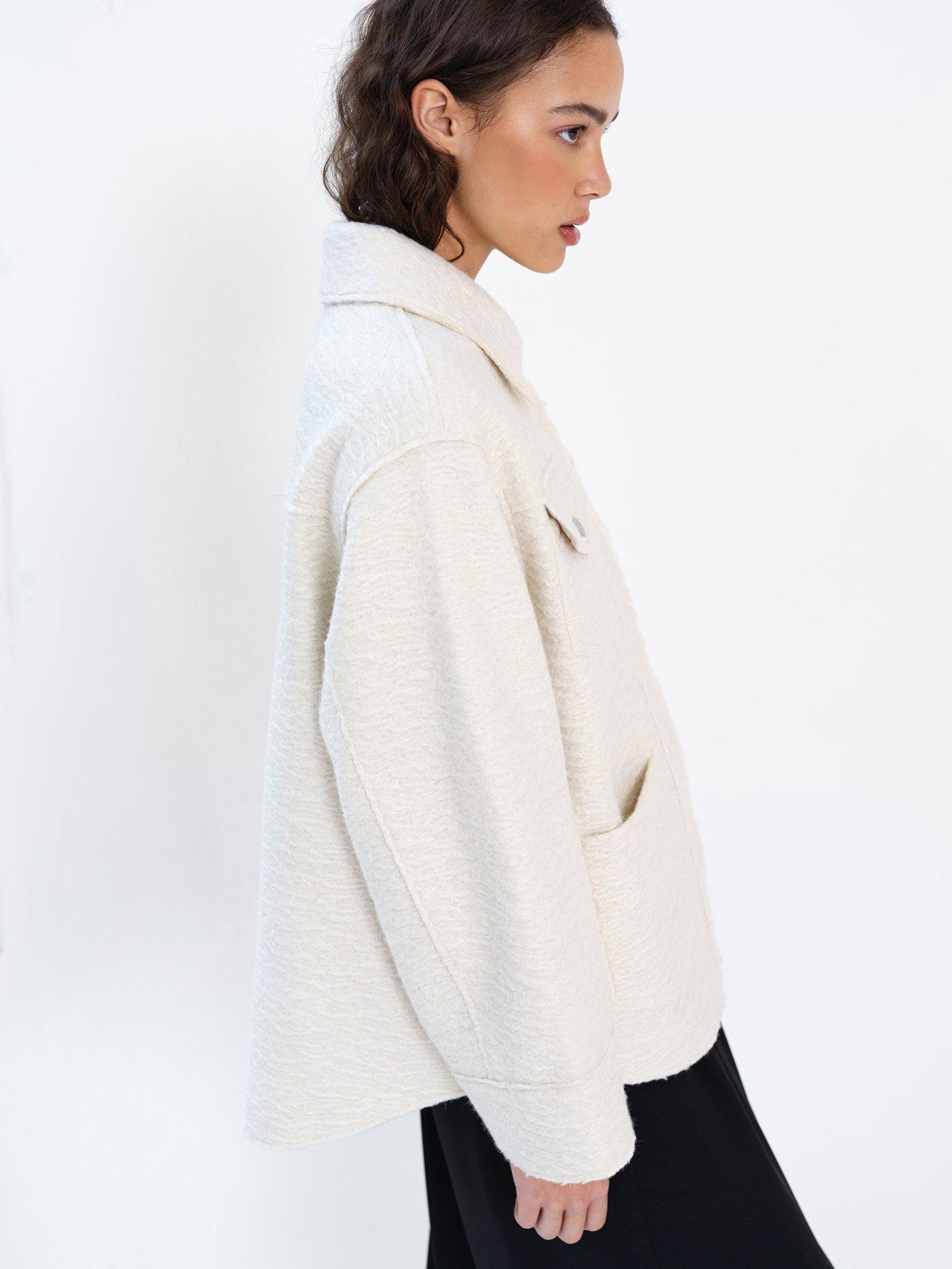  image of french-connection-collared-boucle-oversized-jacket