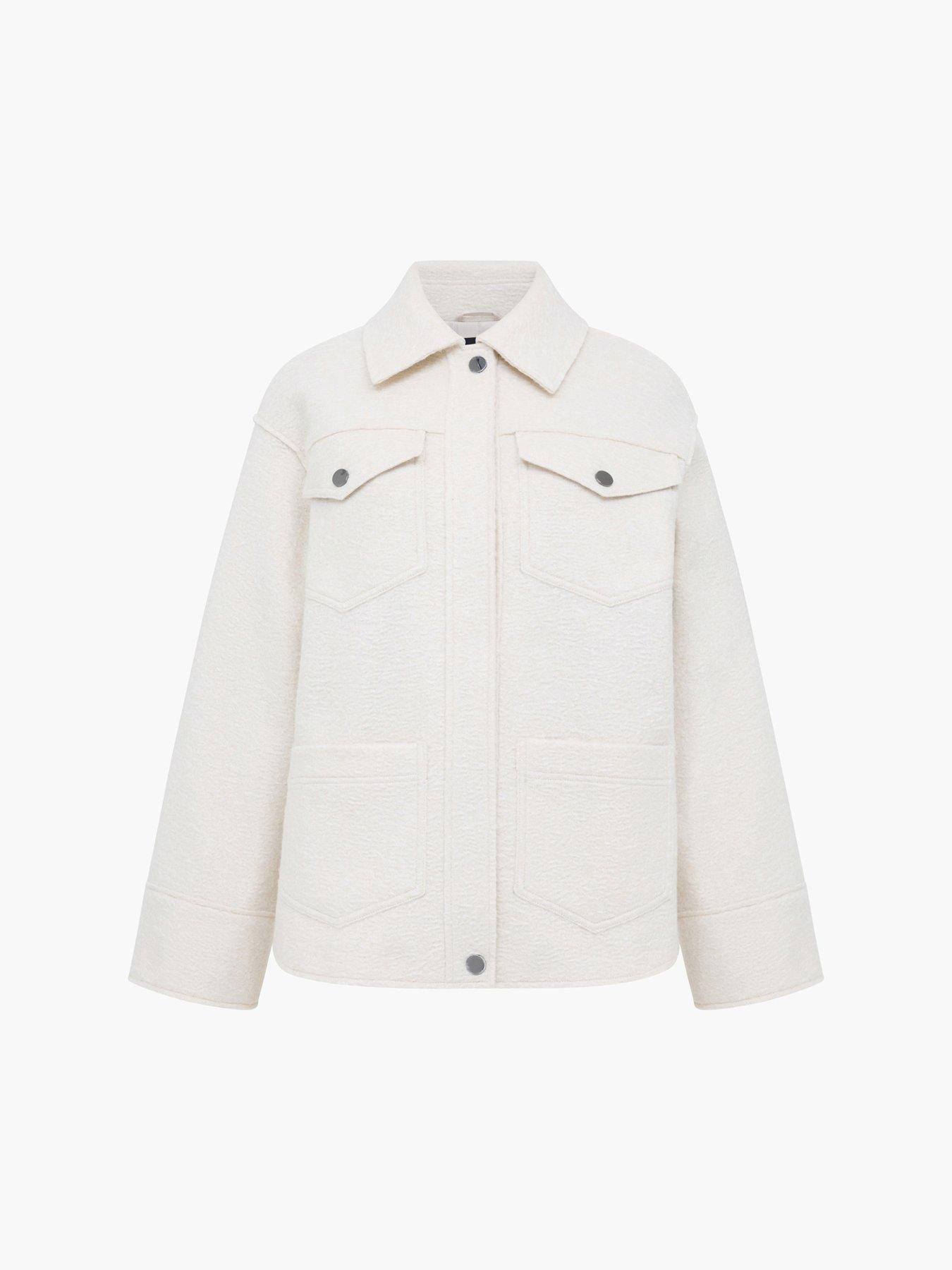  image of french-connection-collared-boucle-oversized-jacket