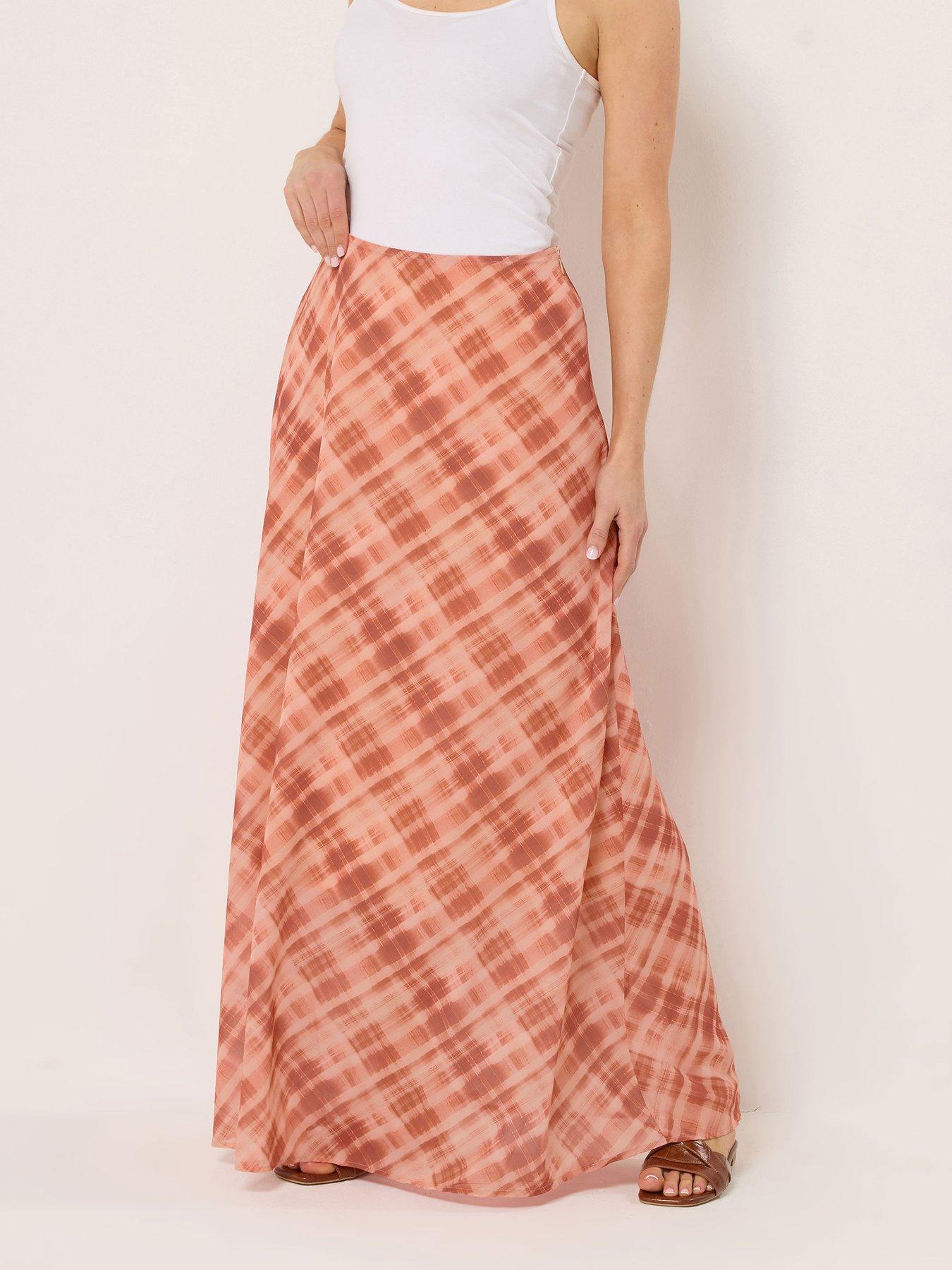 front image of long-tall-sally-abstract-maxi-skirt-pink