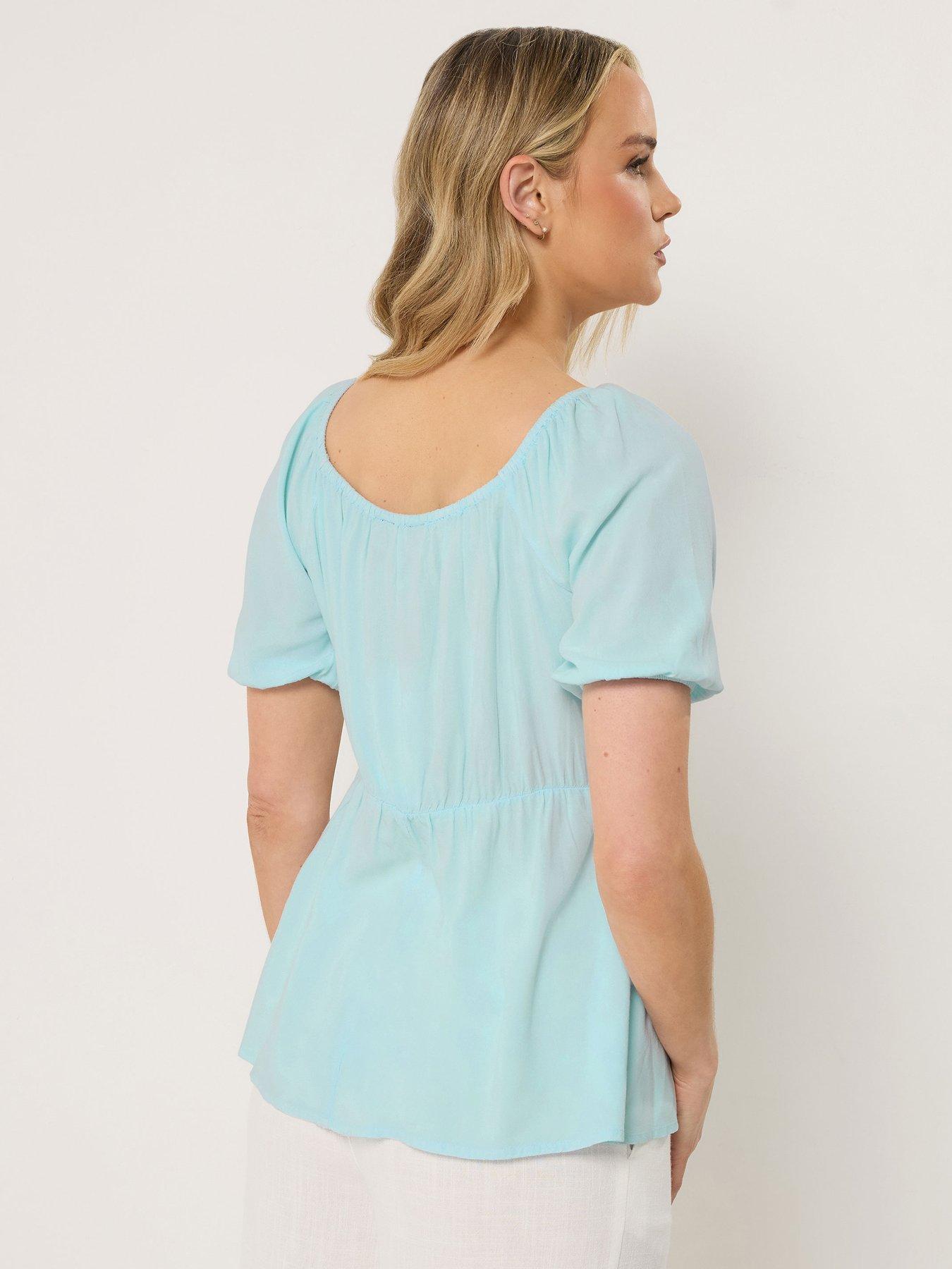 stillFront image of long-tall-sally-square-neck-blouse-blue