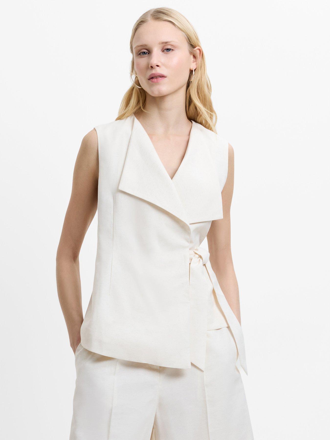 French Connection Wrap-style Side Tie Sleeveless Waistcoat