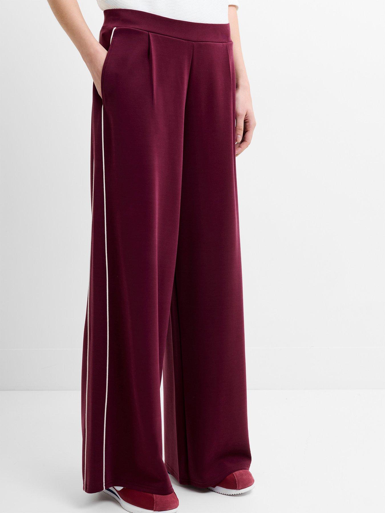 Image 1 of 5 of French Connection Side Stripe Wide Leg Elasticated Trousers