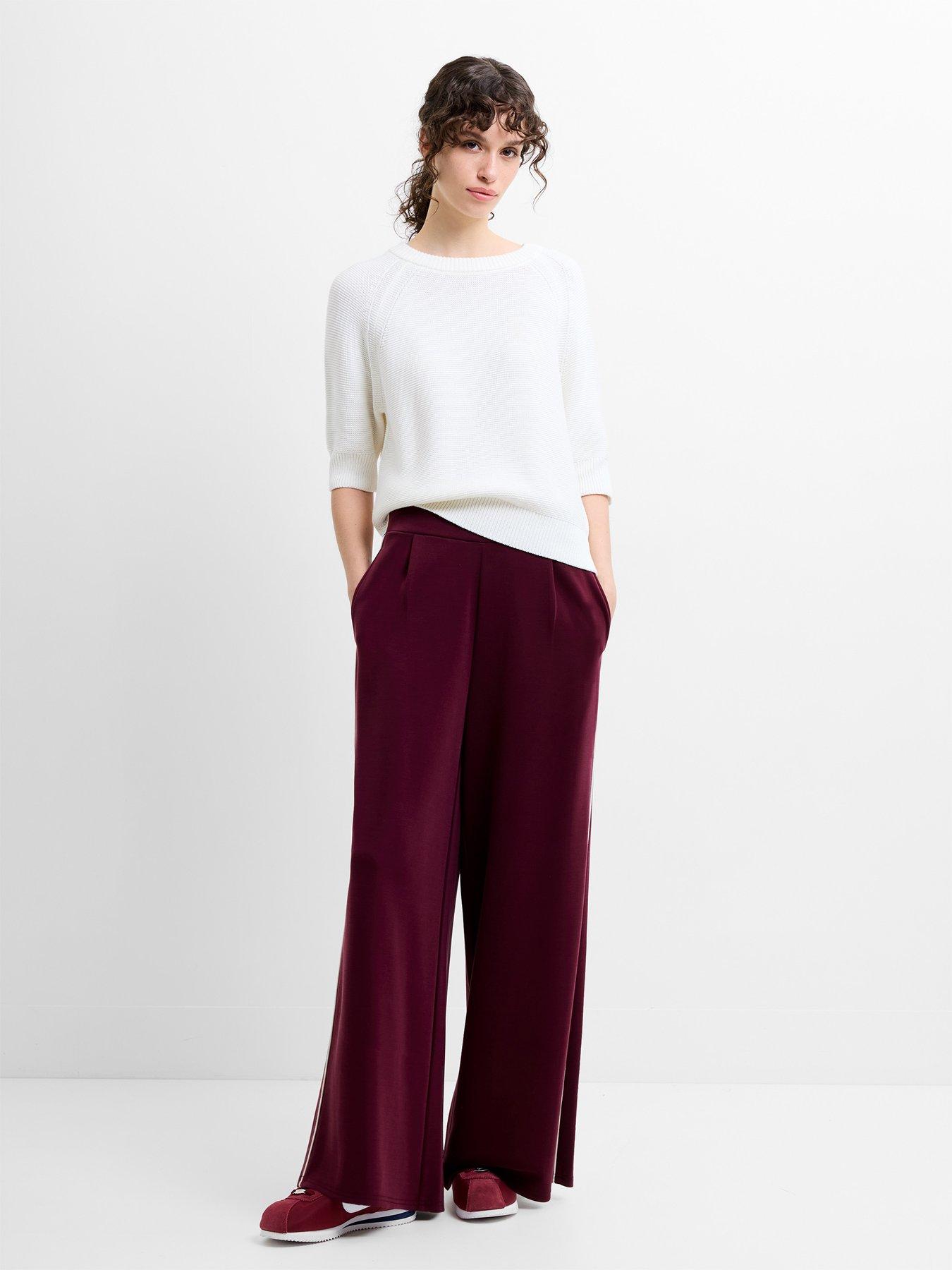 Image 2 of 5 of French Connection Side Stripe Wide Leg Elasticated Trousers