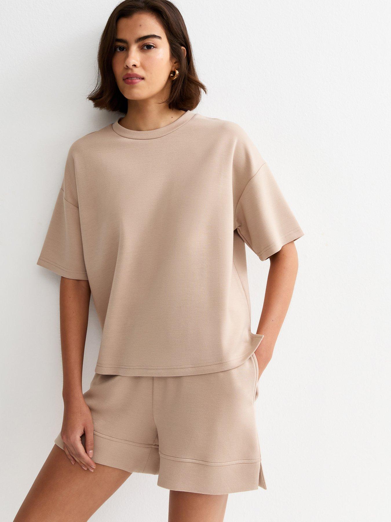 New Look Premium Mink Side Split Shorts - Brown