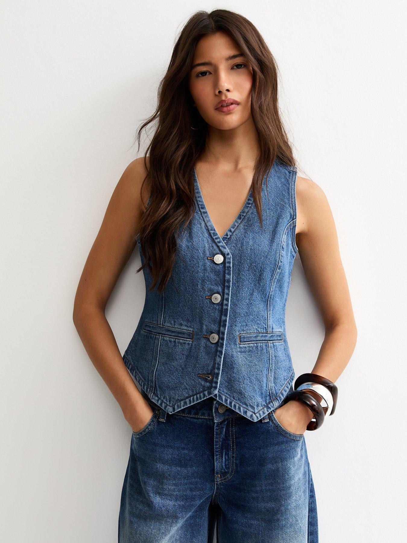 New Look Denim Waistcoat - Blue