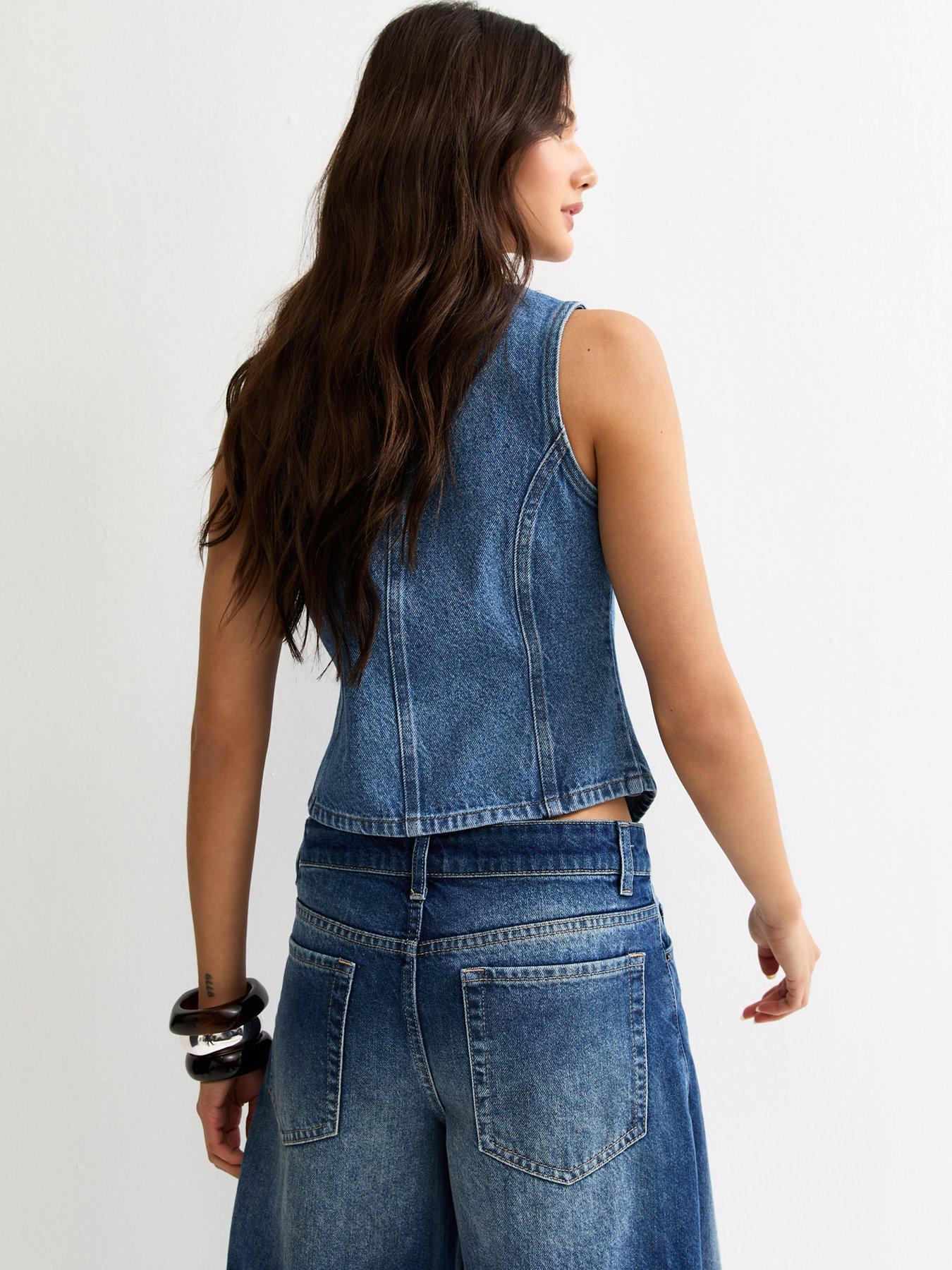 Image 2 of 5 of New Look Denim Waistcoat - Blue