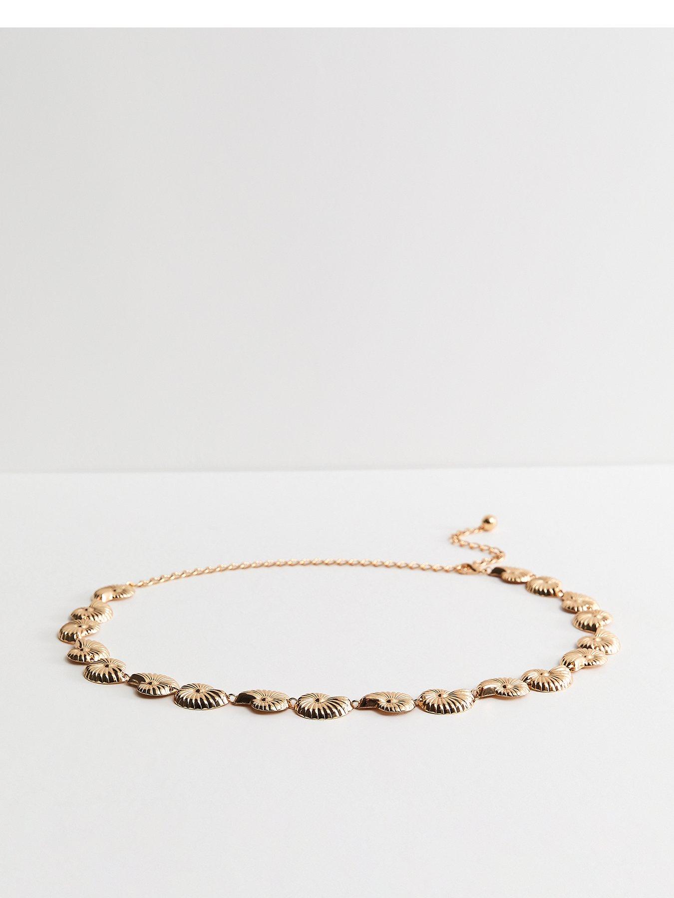 New Look Gold Tone Seashell Chain Belt