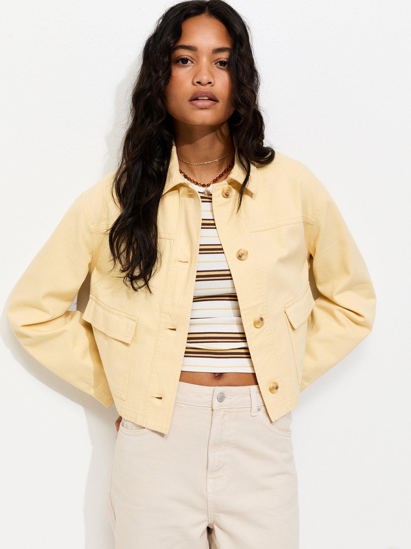 Image 1 of 6 of New Look Flap Pocket Cotton Shacket - Light Yellow