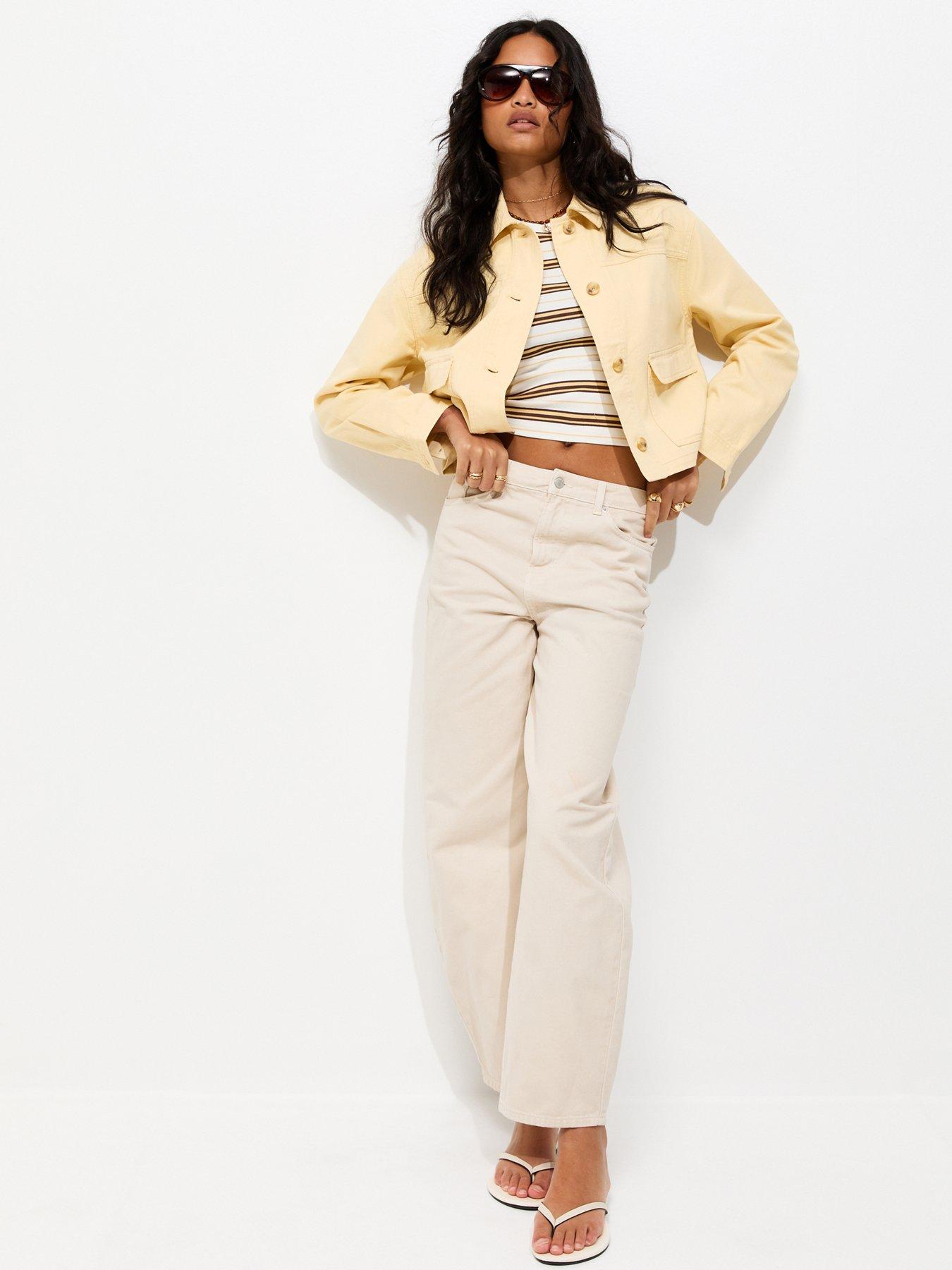 Image 3 of 6 of New Look Flap Pocket Cotton Shacket - Light Yellow