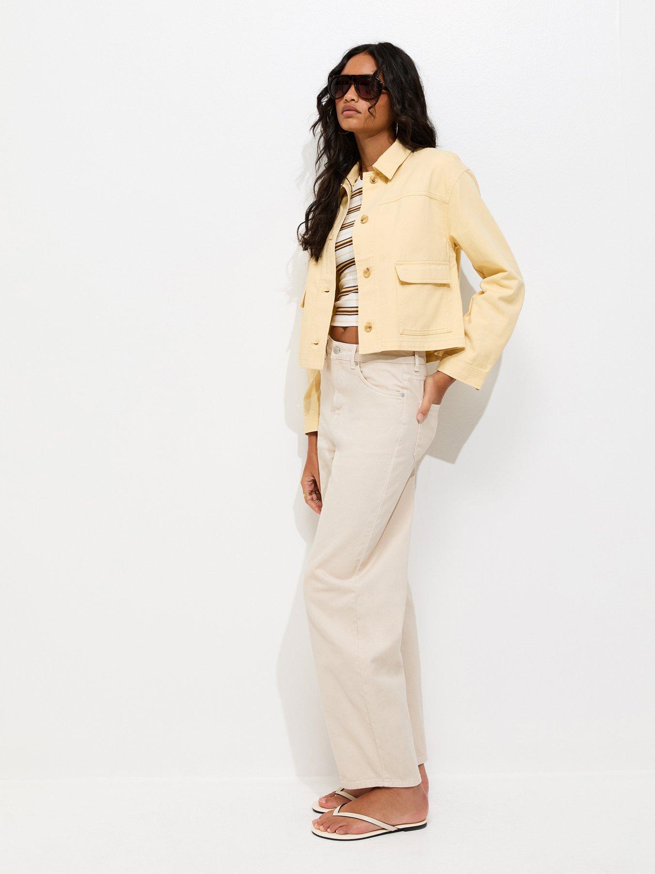 Image 4 of 6 of New Look Flap Pocket Cotton Shacket - Light Yellow