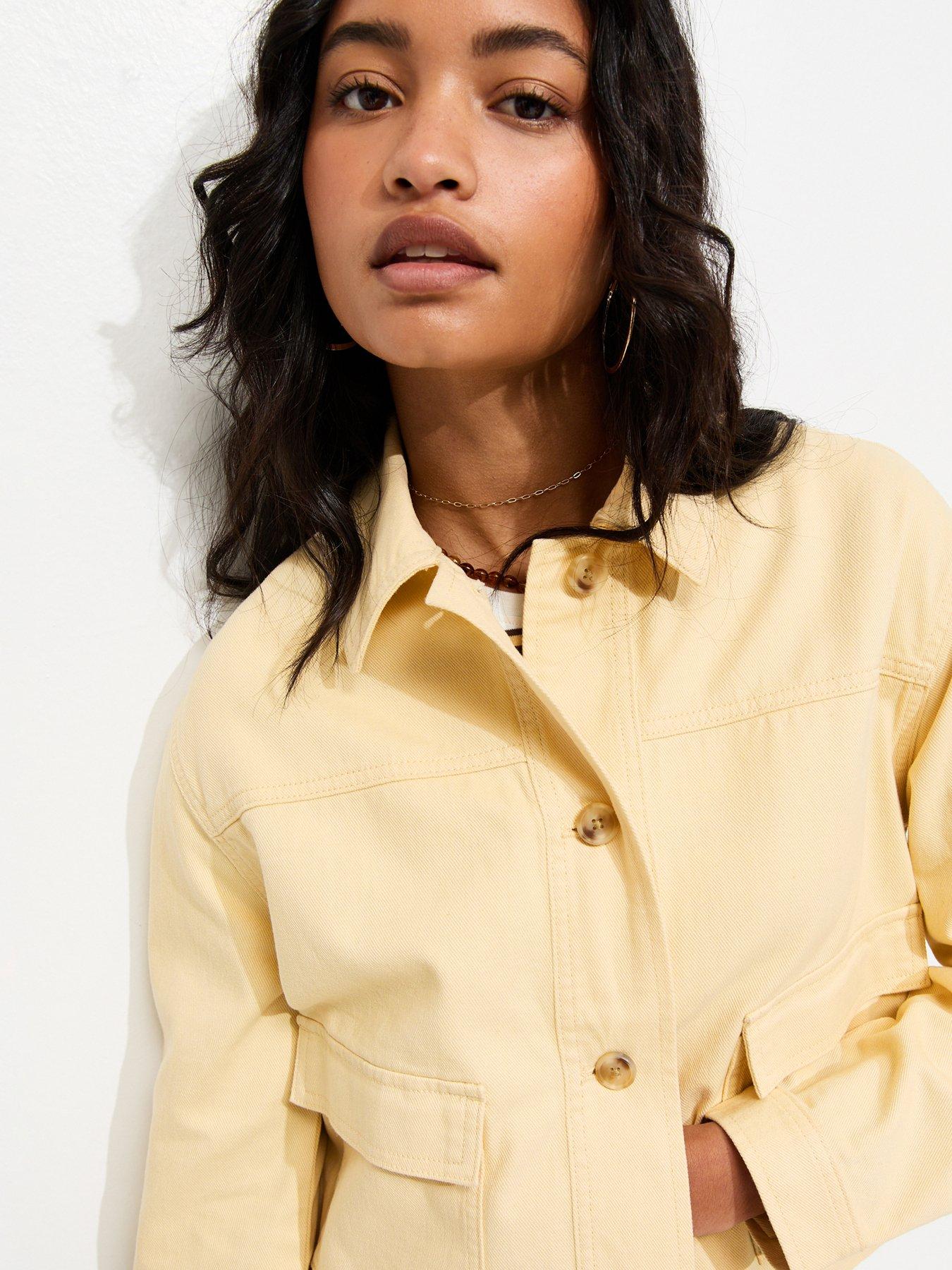 Image 5 of 6 of New Look Flap Pocket Cotton Shacket - Light Yellow