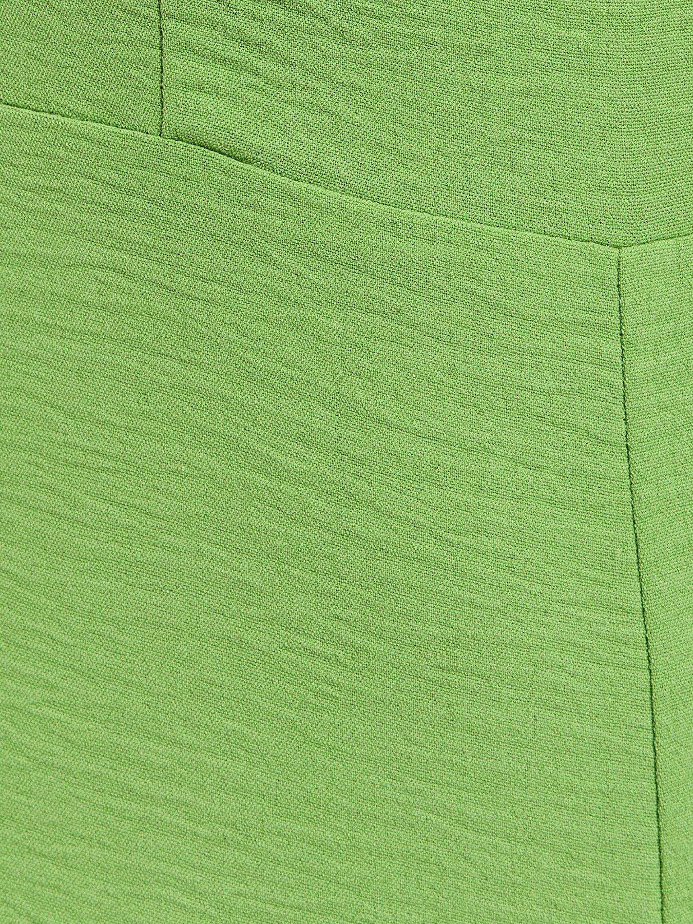 Image 5 of 5 of New Look Square Neck Halter Strap Jumpsuit - Bright Green