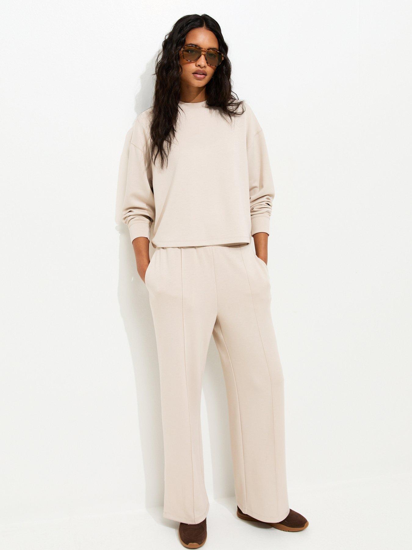 New Look Premium Stone Wide Leg Co-ord Joggers