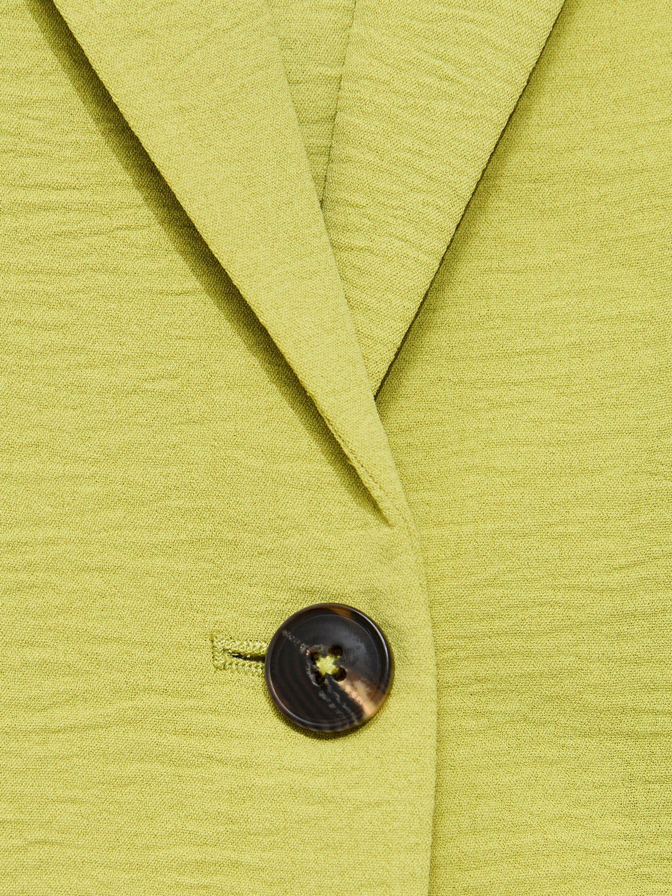 Image 5 of 5 of New Look Ruched Sleeve Blazer - Bright Green