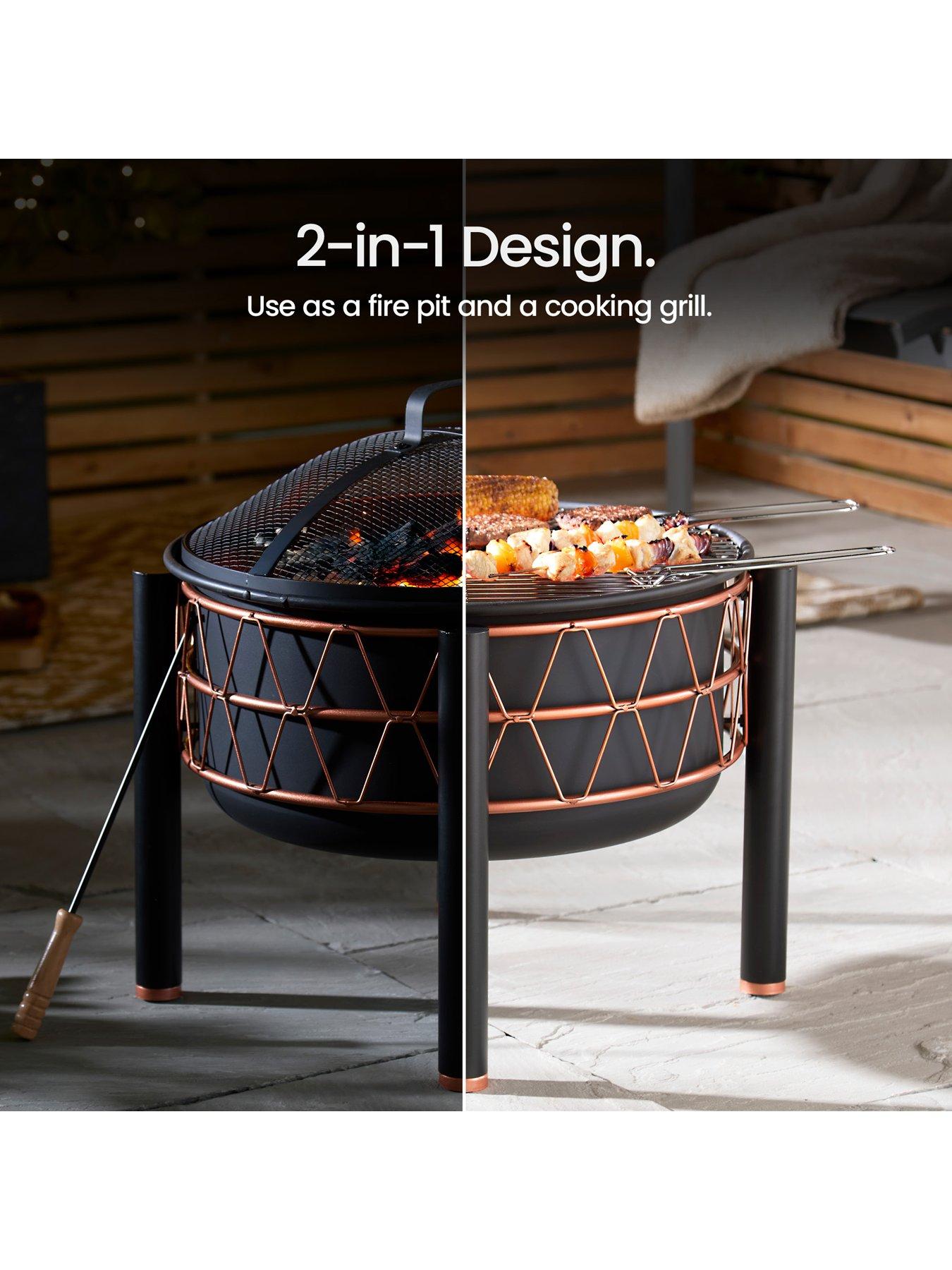 Image 3 of 7 of Vonhaus Black & Copper Fire Pit