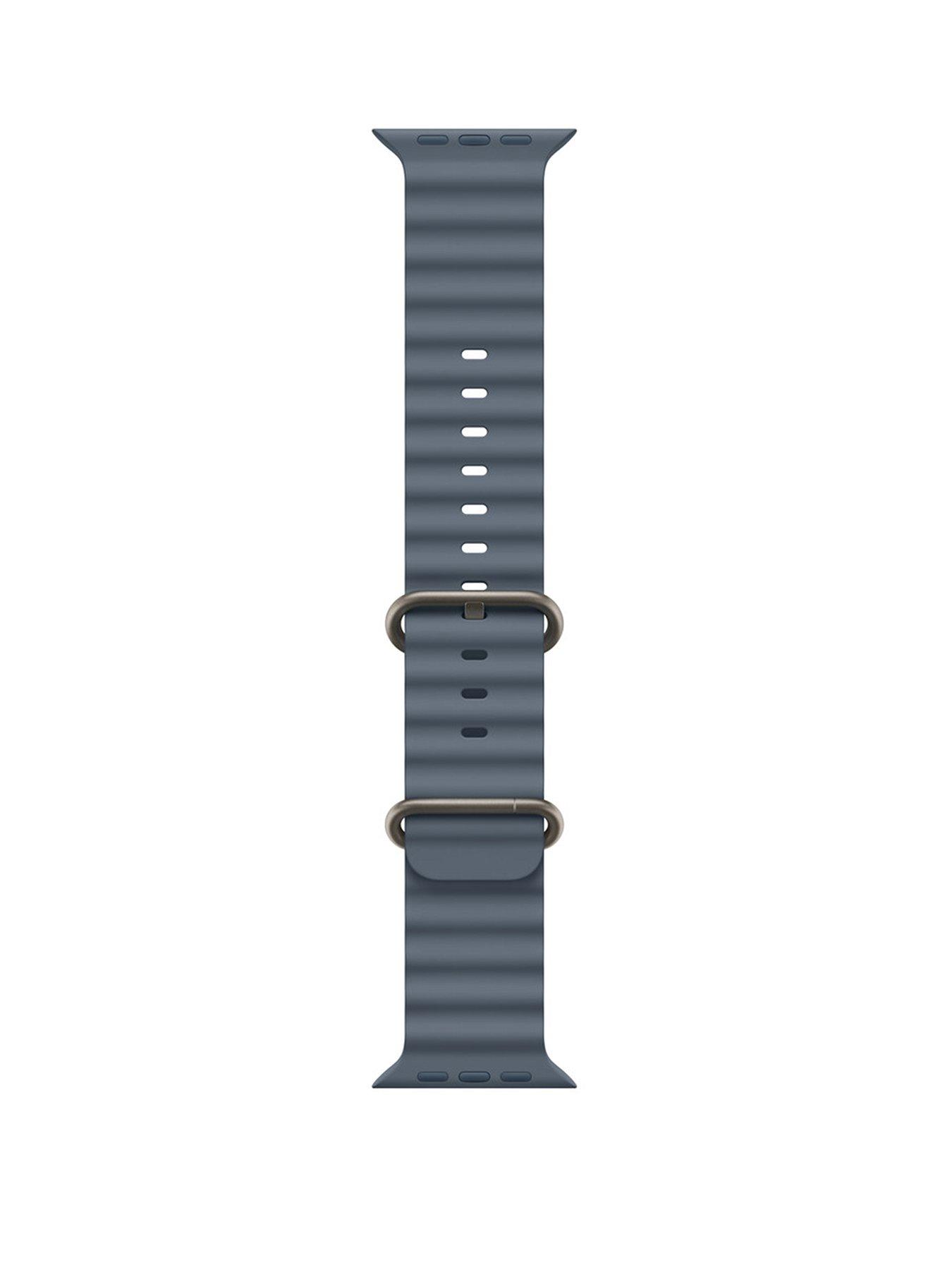 Apple Watch 49mm Anchor Blue Ocean Band - Natural Titanium Finish