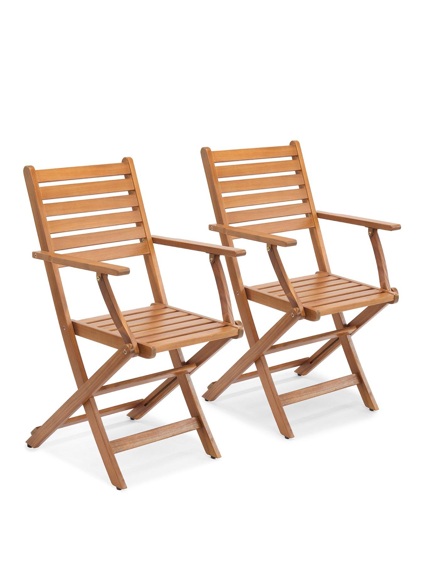 Image 2 of 5 of Vonhaus Cannes 2 Pack Wooden Folding Chairs