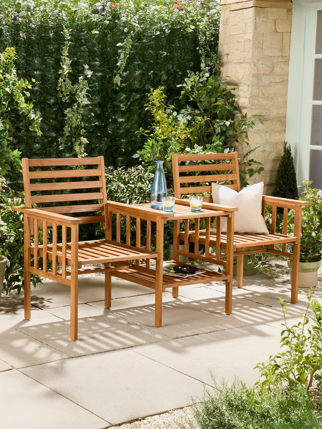 Image 1 of 7 of Vonhaus Cannes 2 Seater Wooden Loveseat
