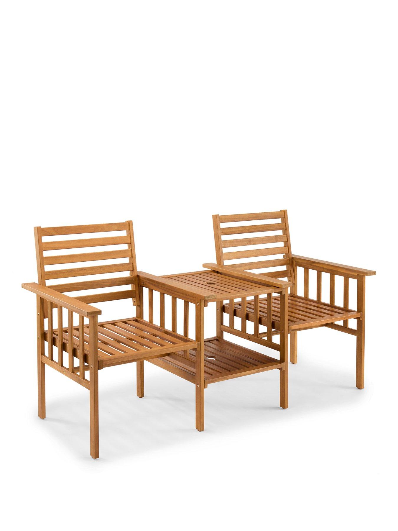 Image 2 of 7 of Vonhaus Cannes 2 Seater Wooden Loveseat